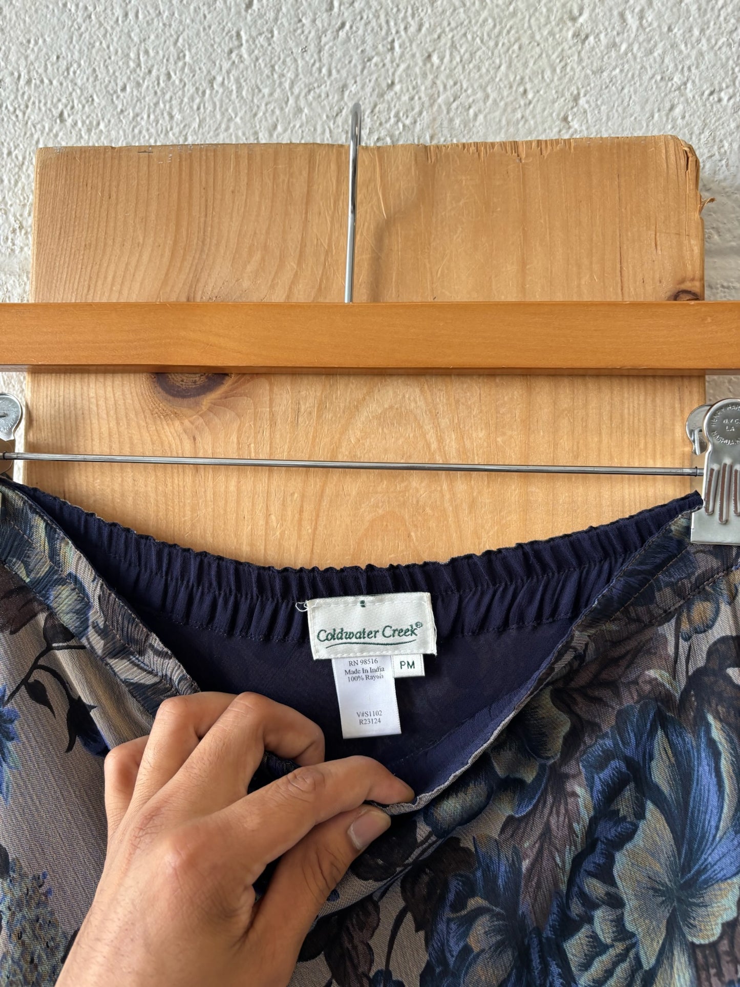 Blue and Brown Floral Skirt : PM