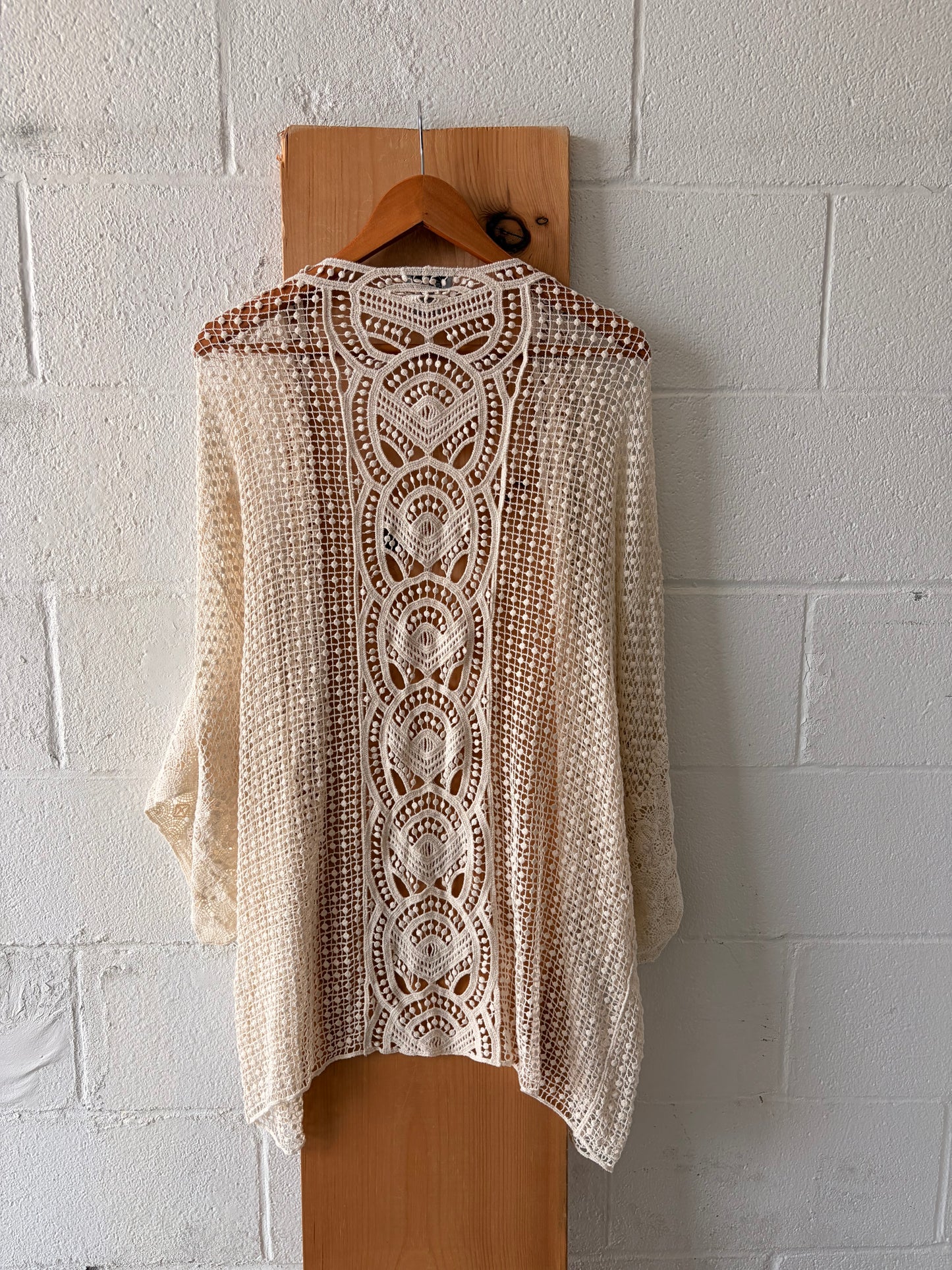 Boho Crochet Open Cardigan : XL-XXL