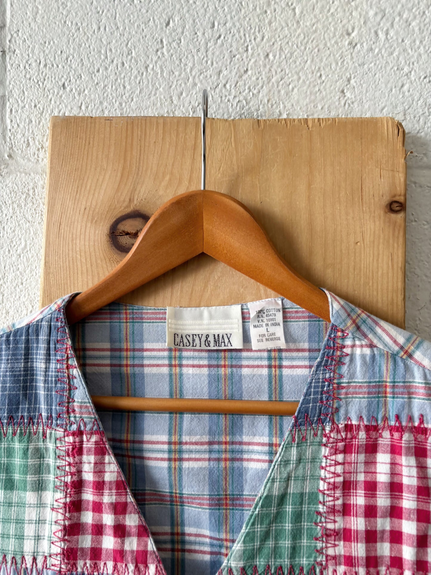 Patchwork Plaid Vest : L