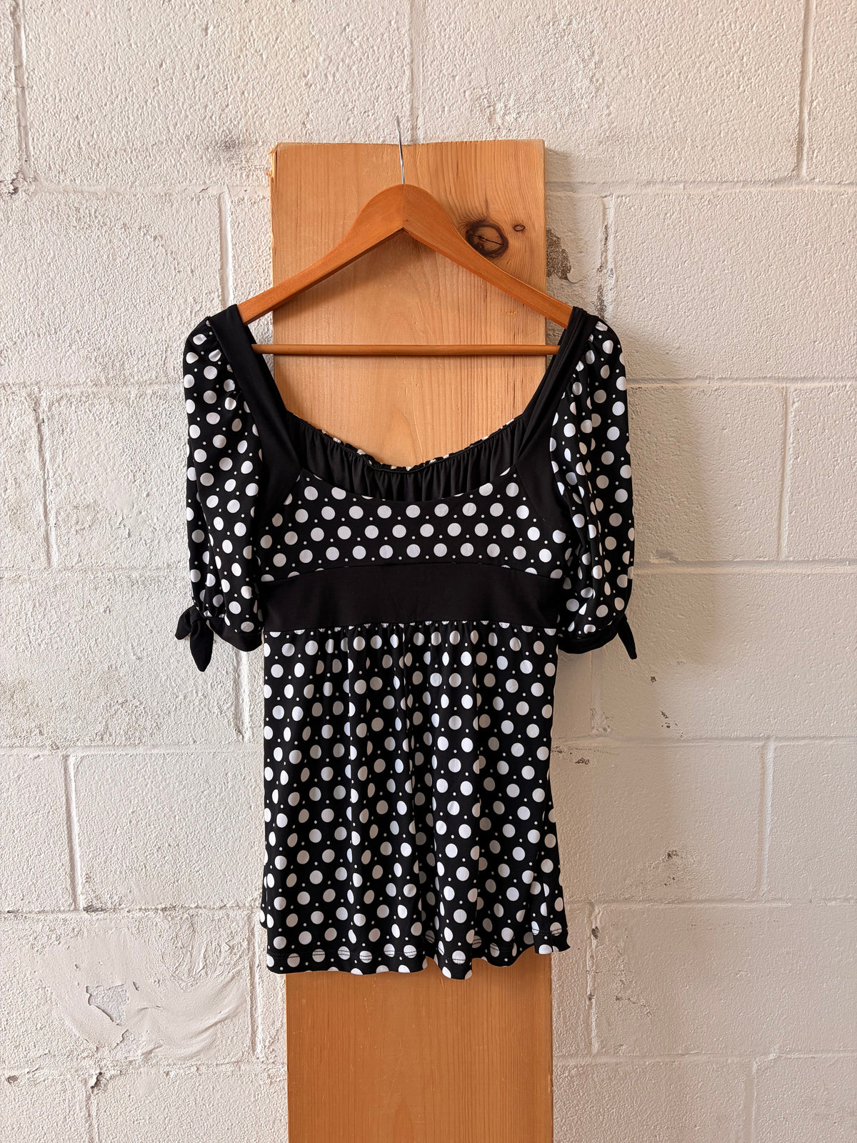 Black & White Polka Top : L