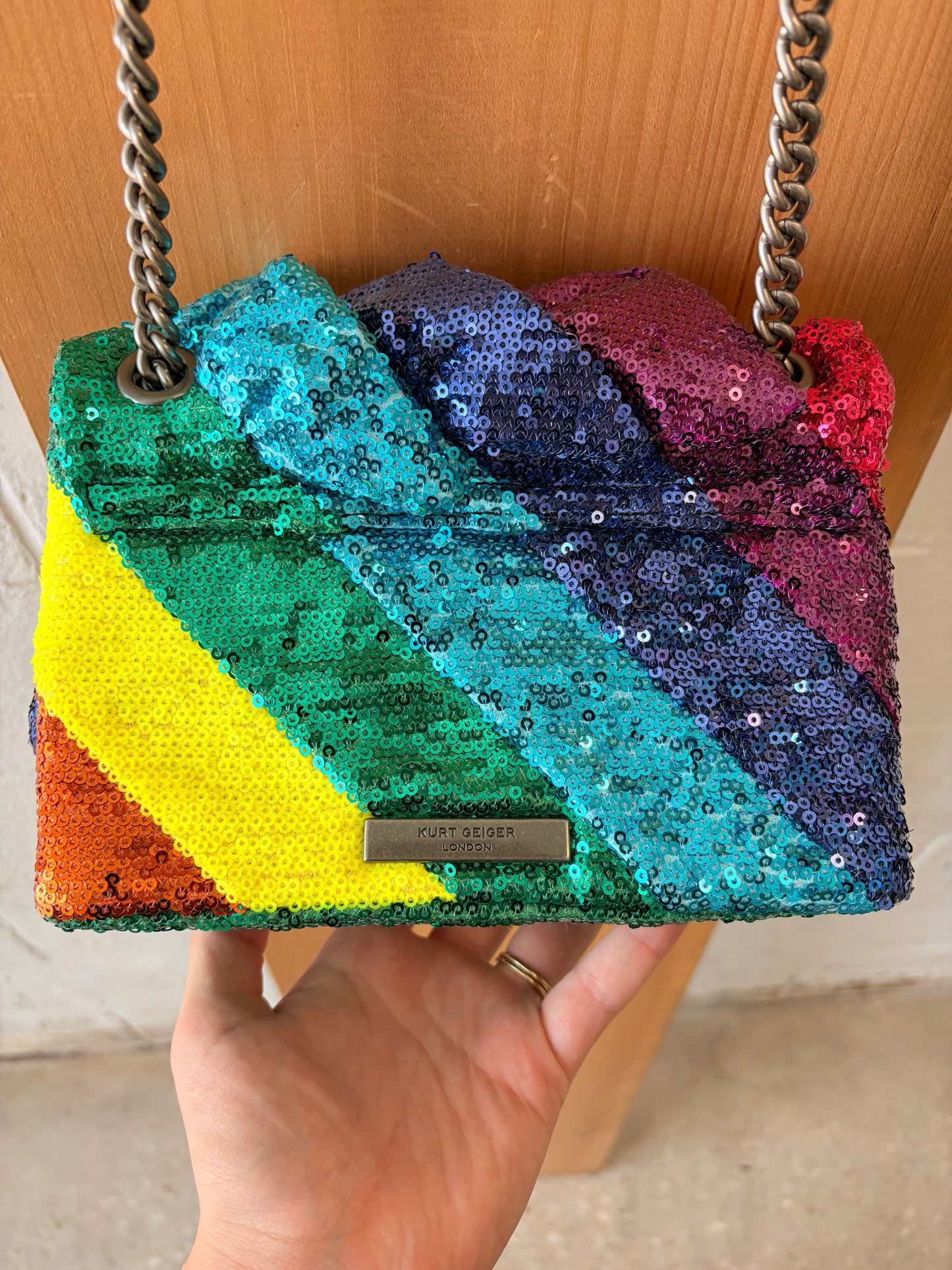 Kurt Geiger Mini Kensington Rainbow Sequins Purse
