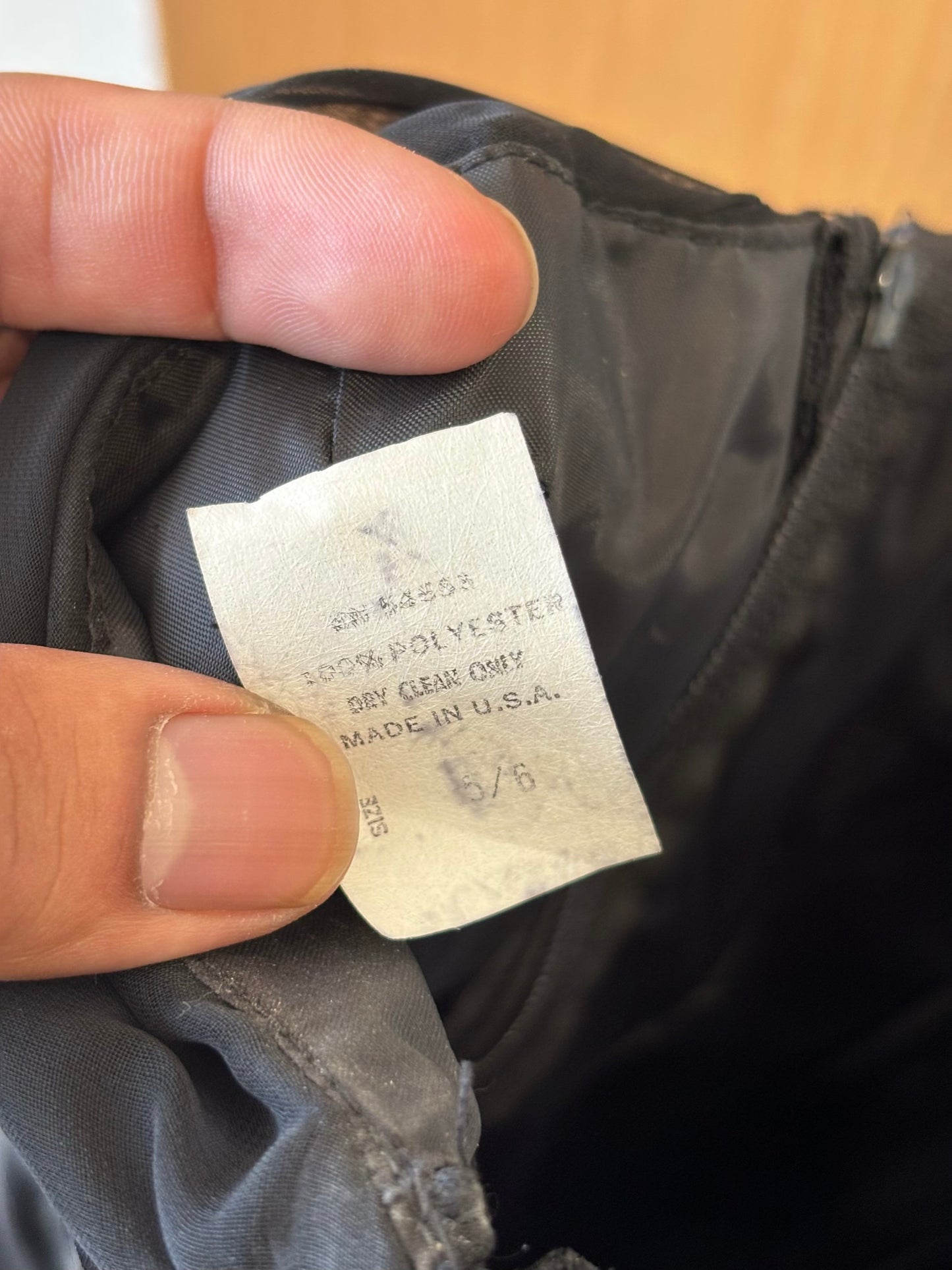 Vtg Black Strapless Cocktail Dress : 5/6