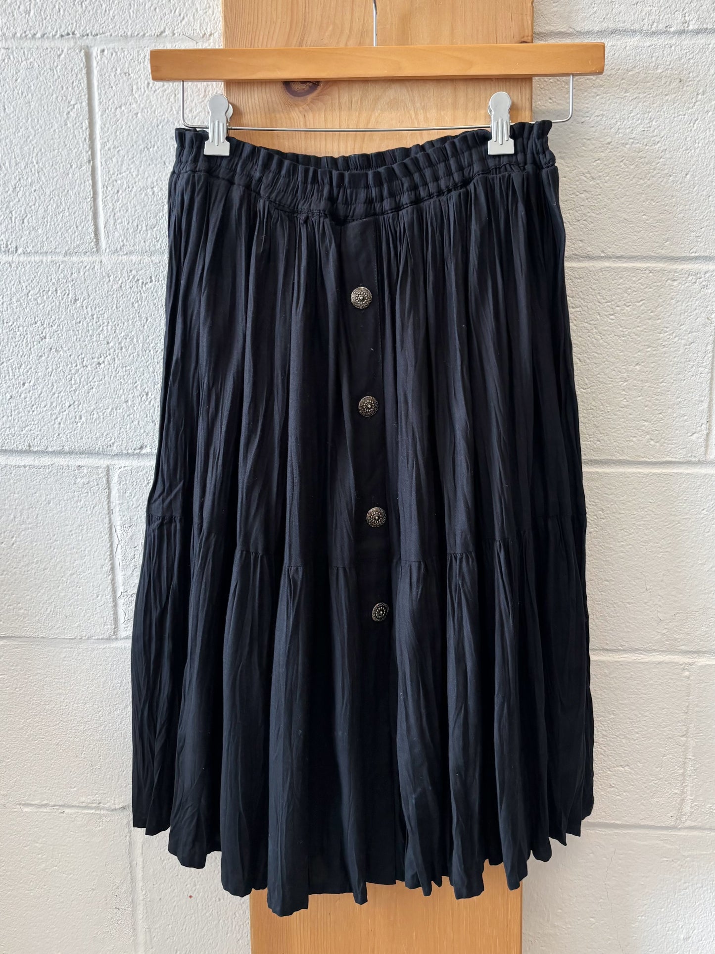 Vtg Black Skirt : L