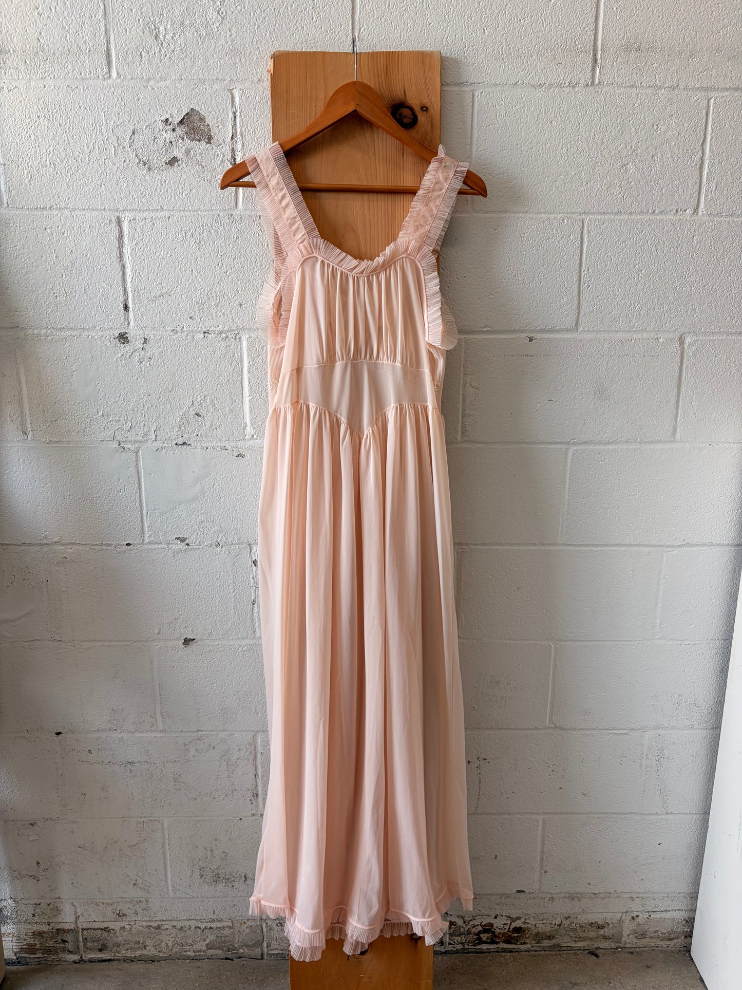 Vtg Rogers Pink Tulle Nightgown : 36