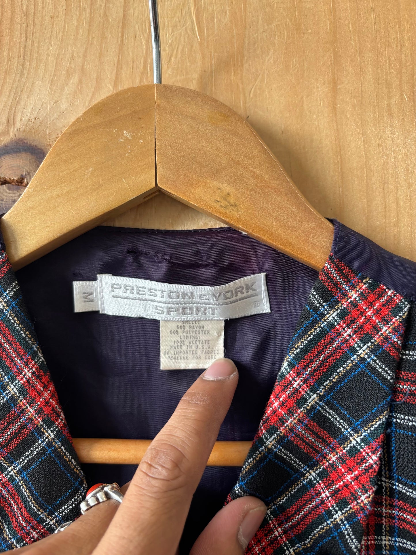 Vtg Plaid Vest : M