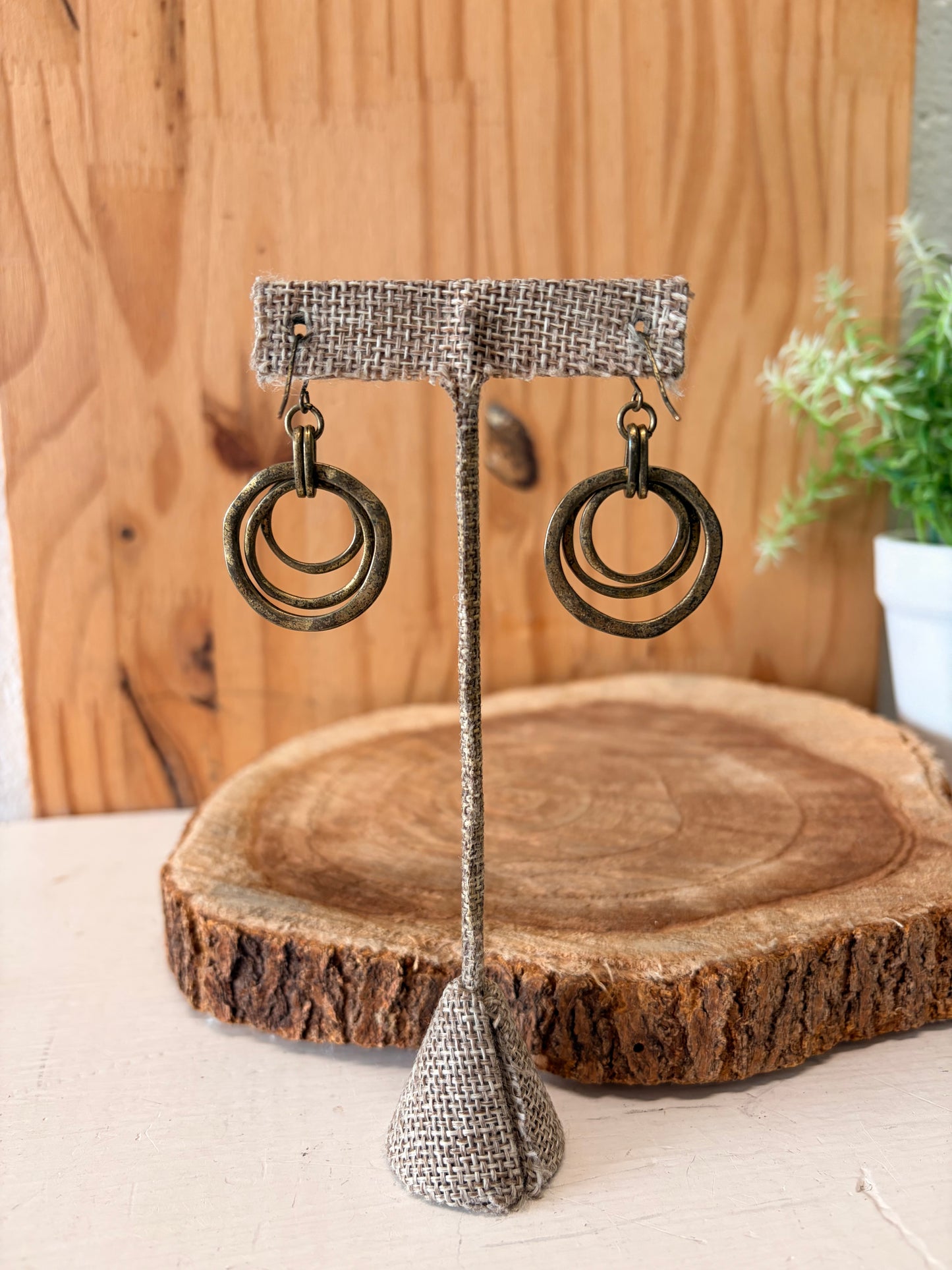Gold Tone Layered Hoop Earrings