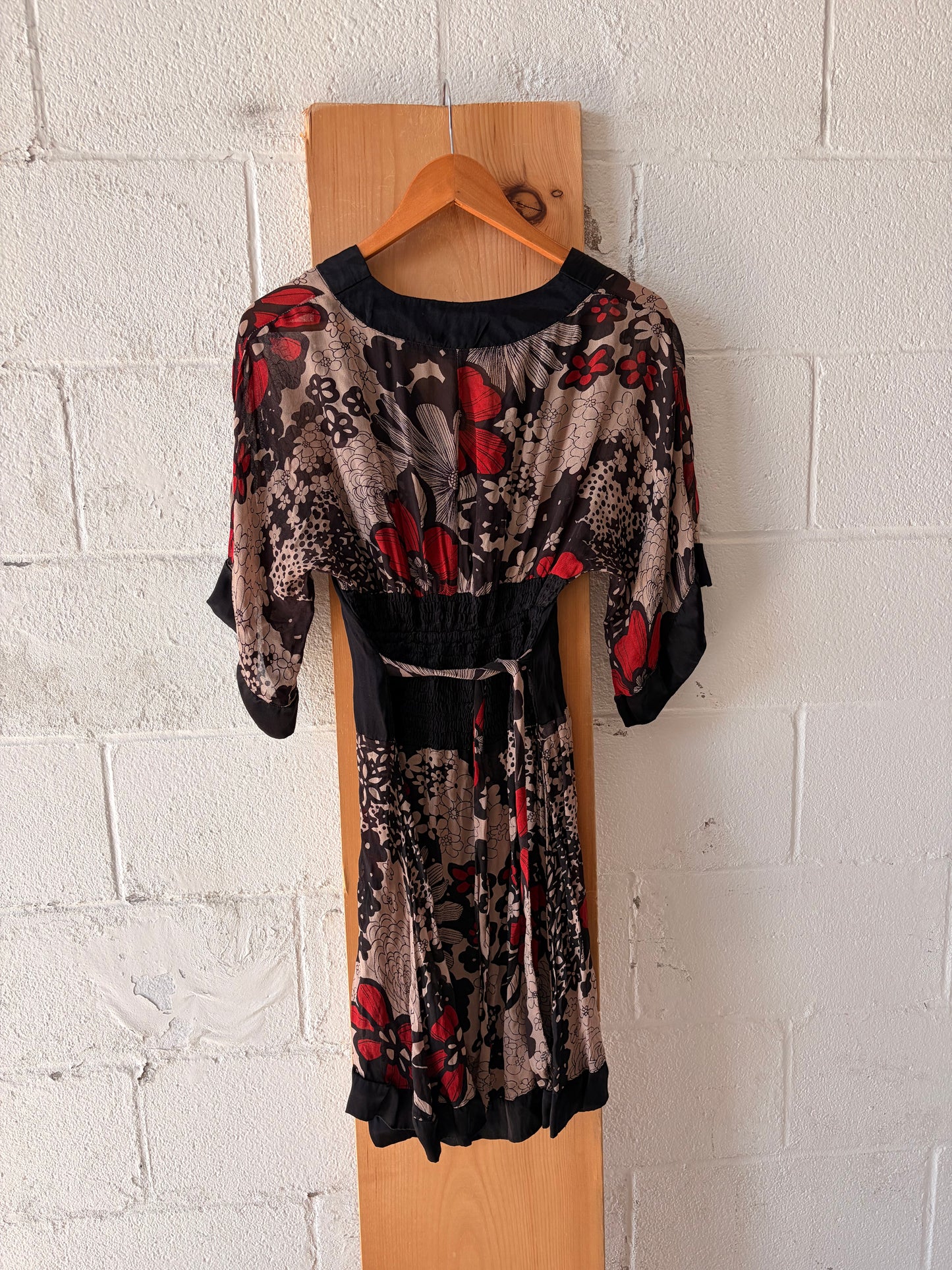 Y2K Semi Sheer Floral Dress : S