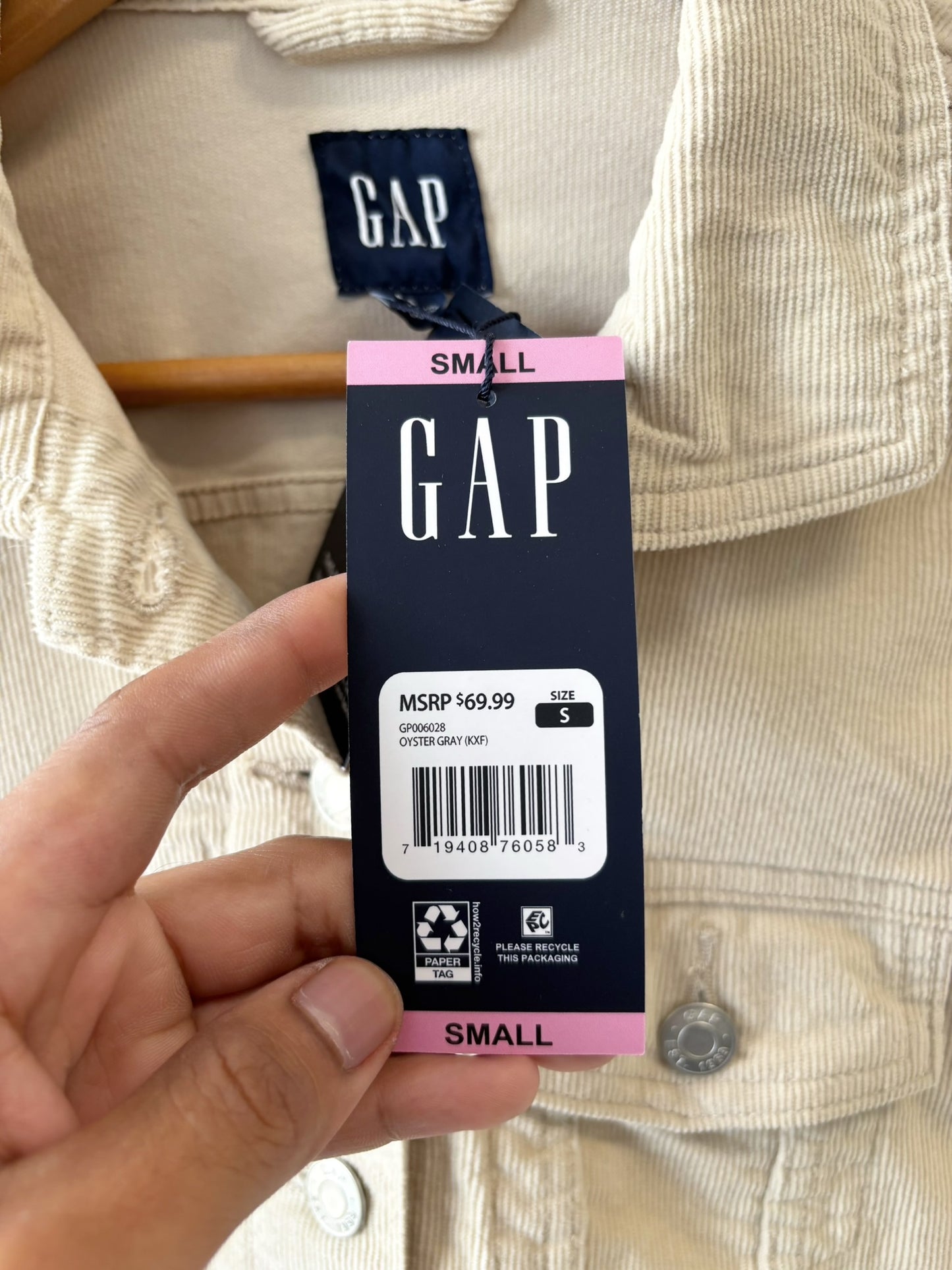 NWT Corduroy Gap Jacket : S