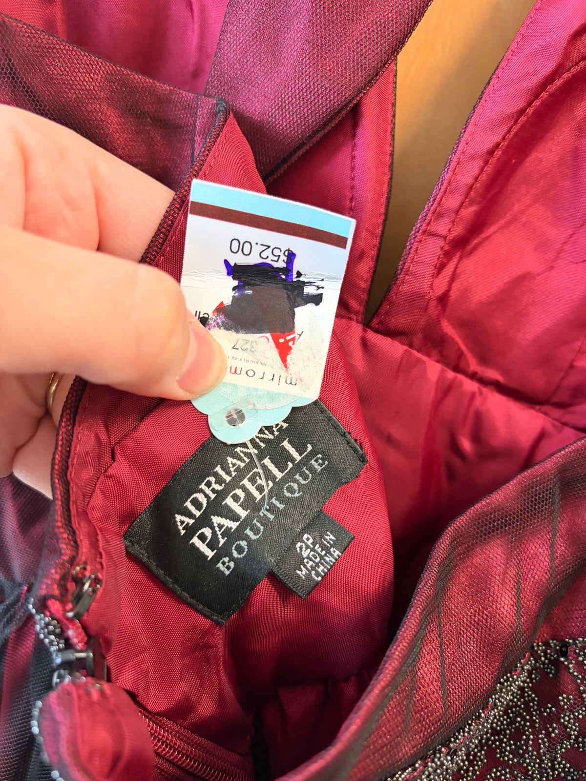 Adrianna Papell Wine Red Halter Dress : 2P