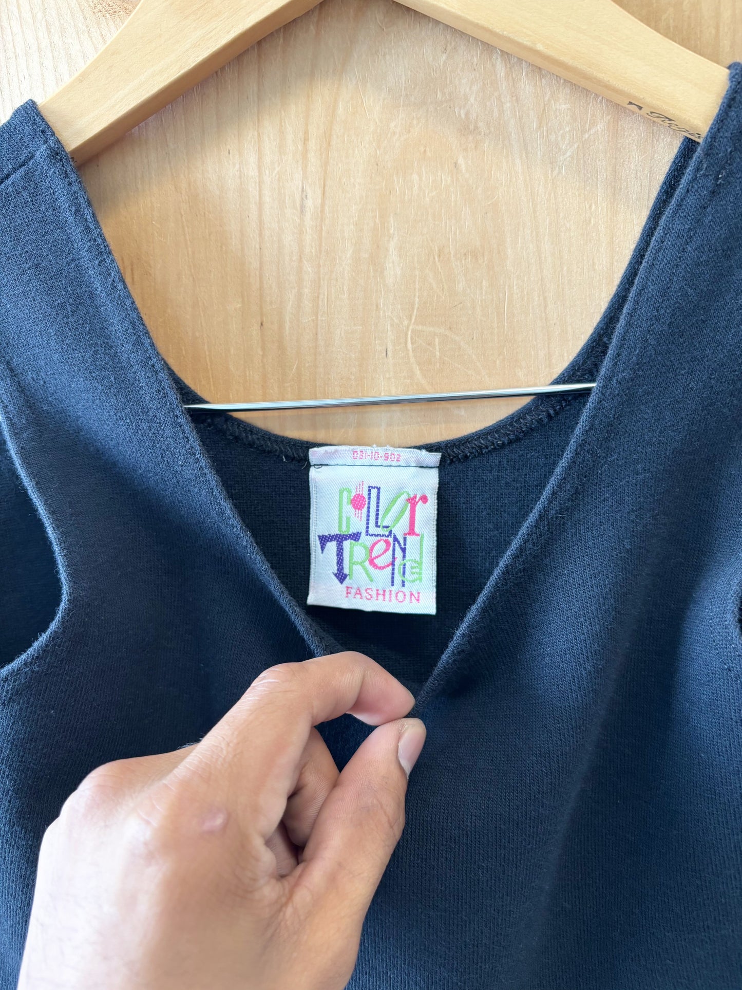 Vtg Cropped Black Tank : M