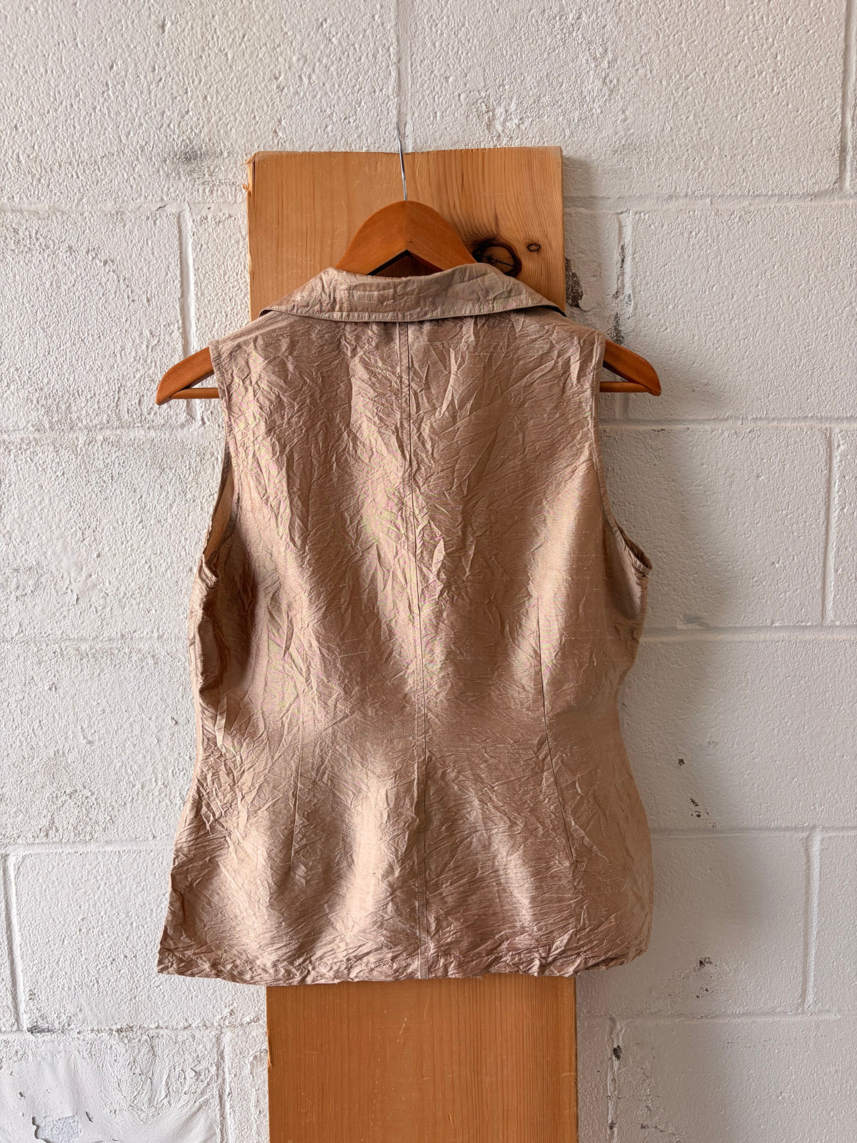 Silk Crinkle Button Down : 12
