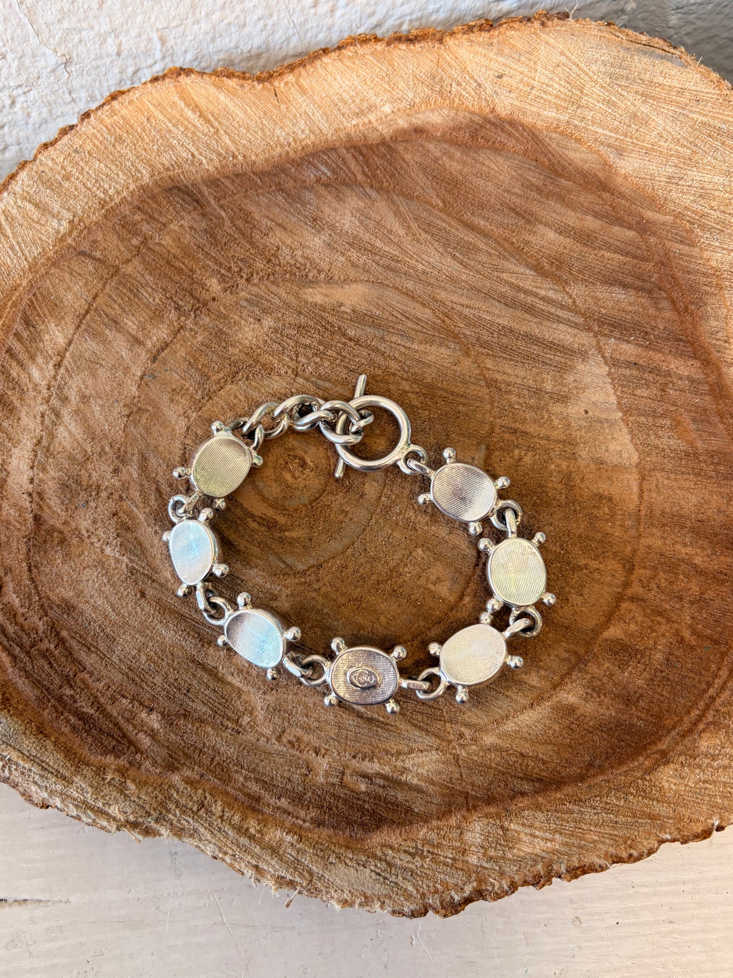 Black & Silver Tone Toggle Bracelet