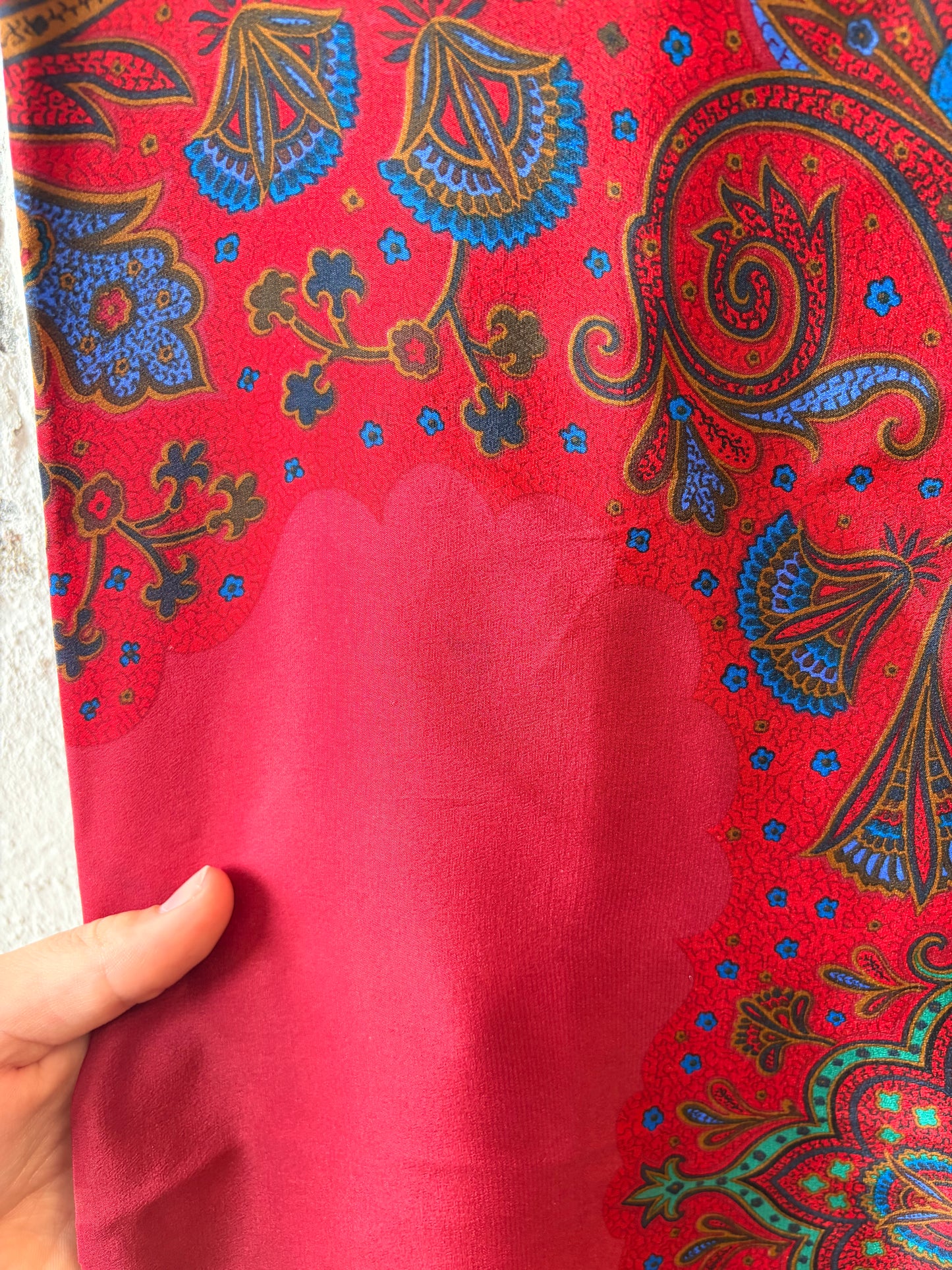 Red & Blue Patterned Scarf