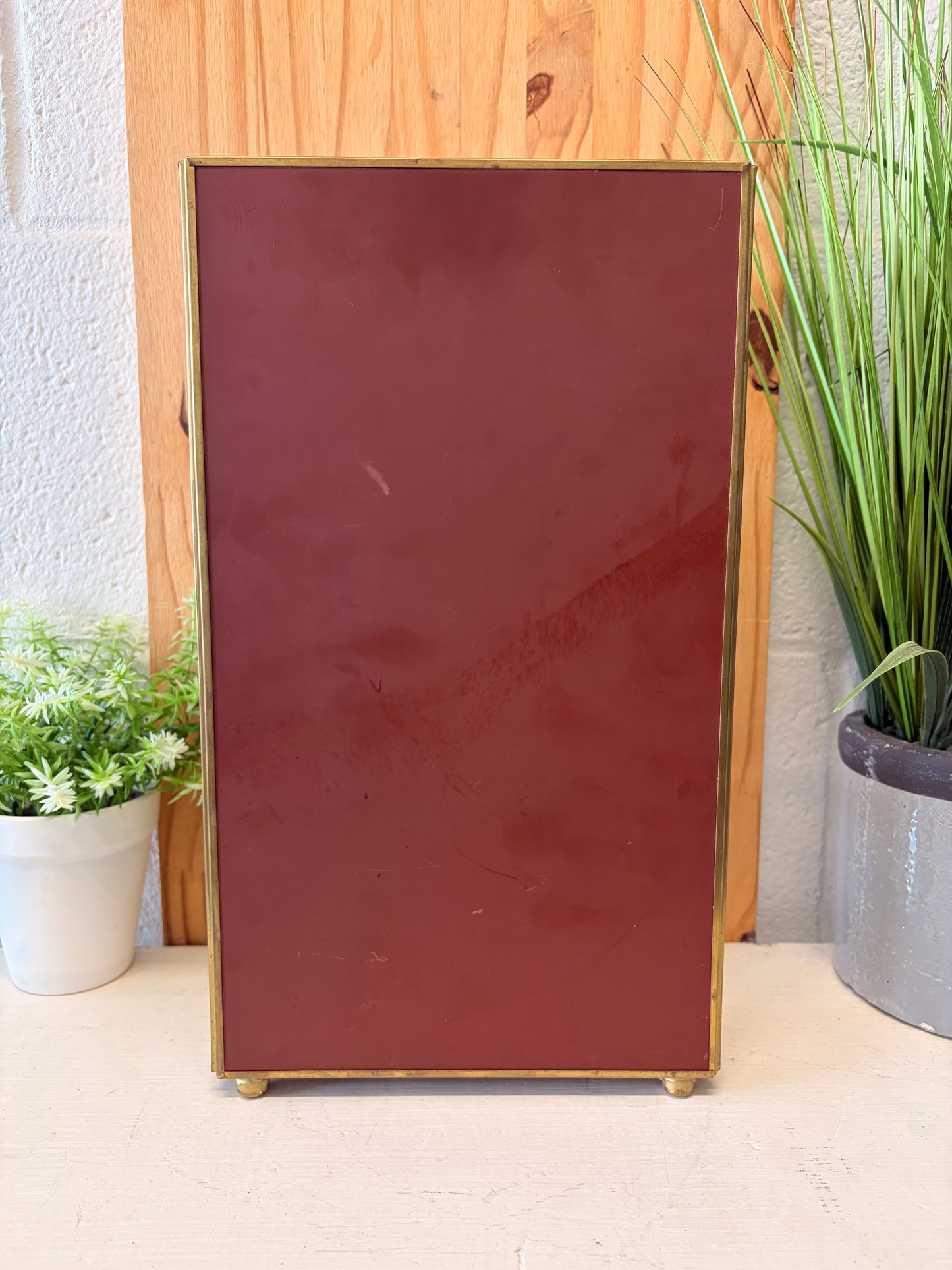 Brass Tone Mirrored Trinket Case (Local Pick Up Only)