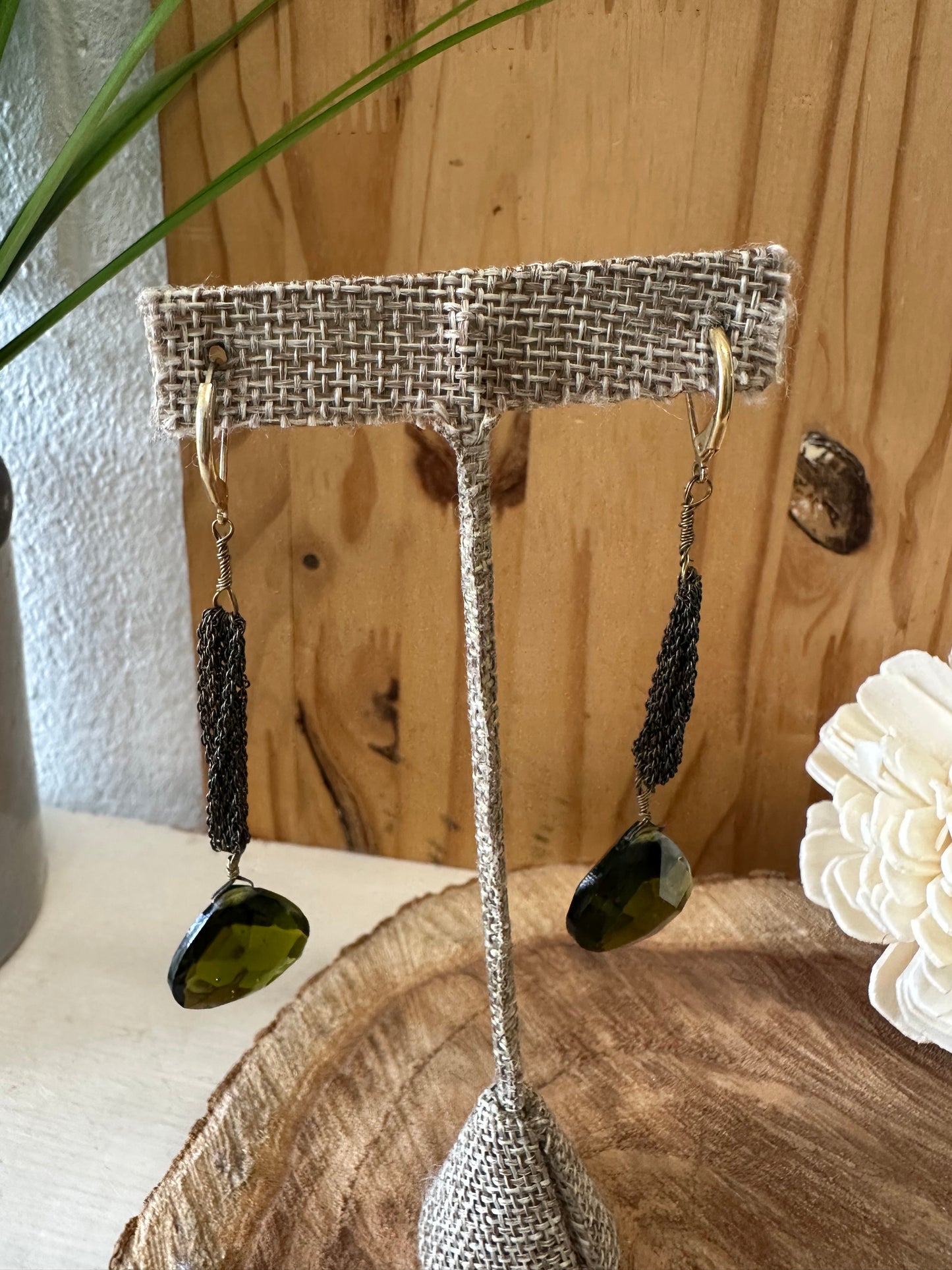 Green Bead Earrings