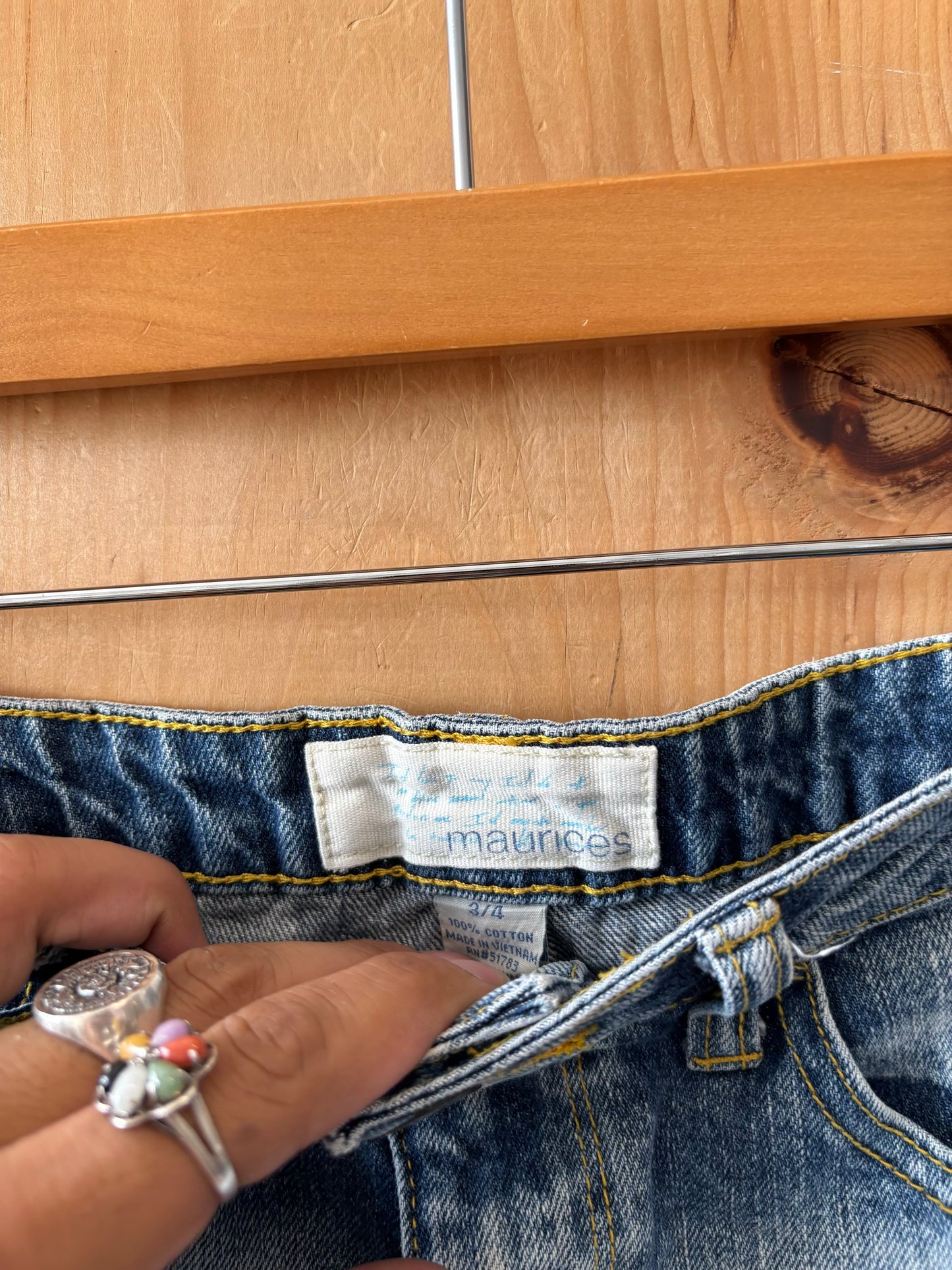Lightwash Denim Mini Skirt : 3/4