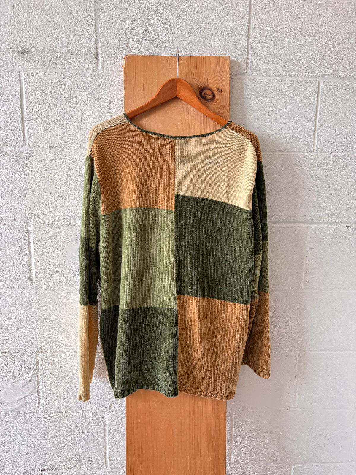 Vtg Faded Glory Cozy Patchwork Sweater : 18W/20W