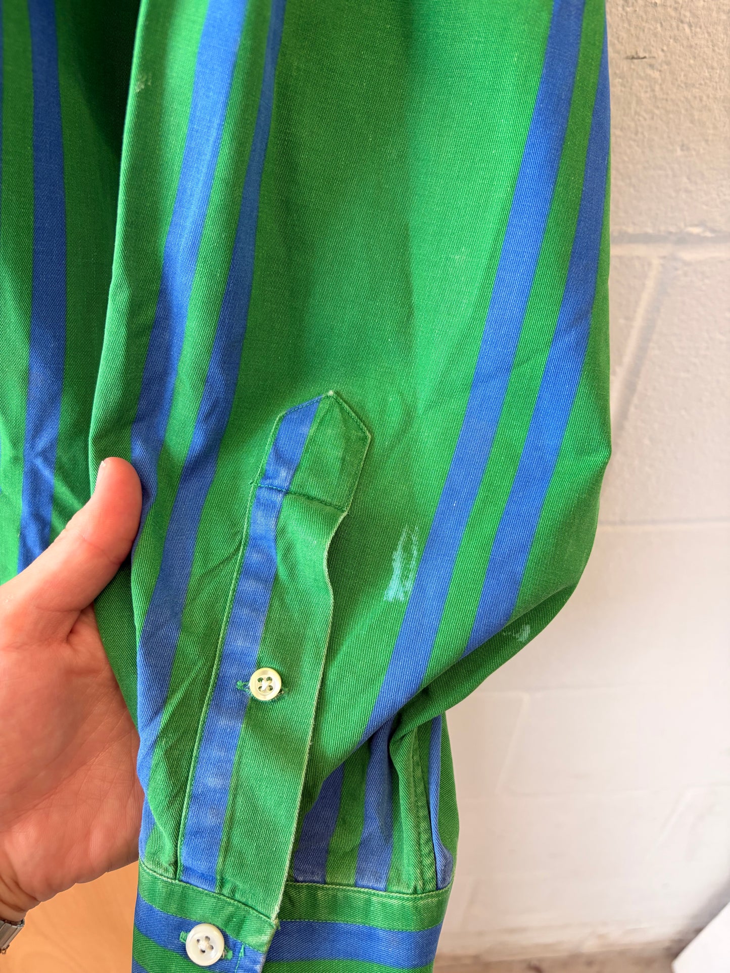 Green & Blue Striped Ralph Lauren Button Down : L