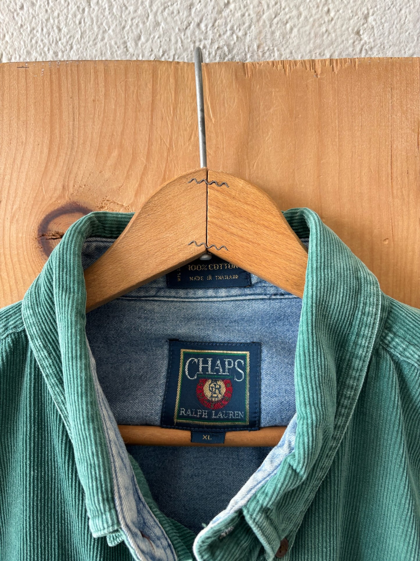Green Corduroy Button Up : XL