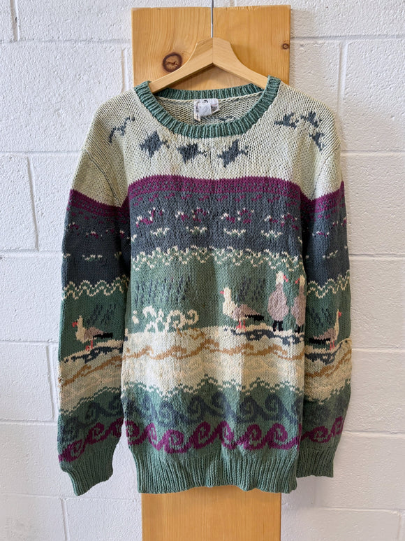 Vtg Duck Sweater : L
