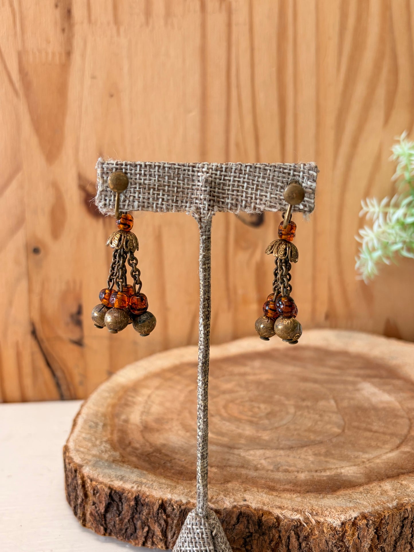 Amber Beaded Earrings