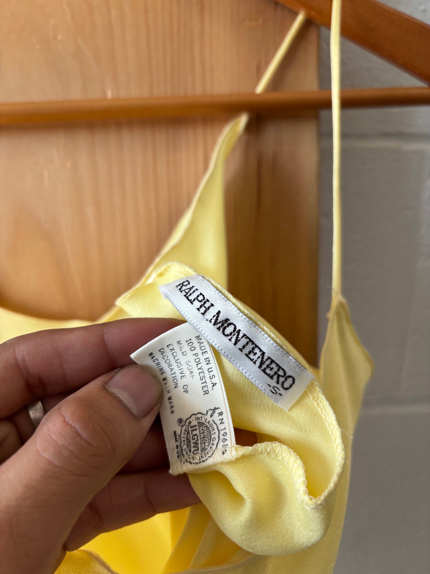Vtg Yellow Slip Dress : S