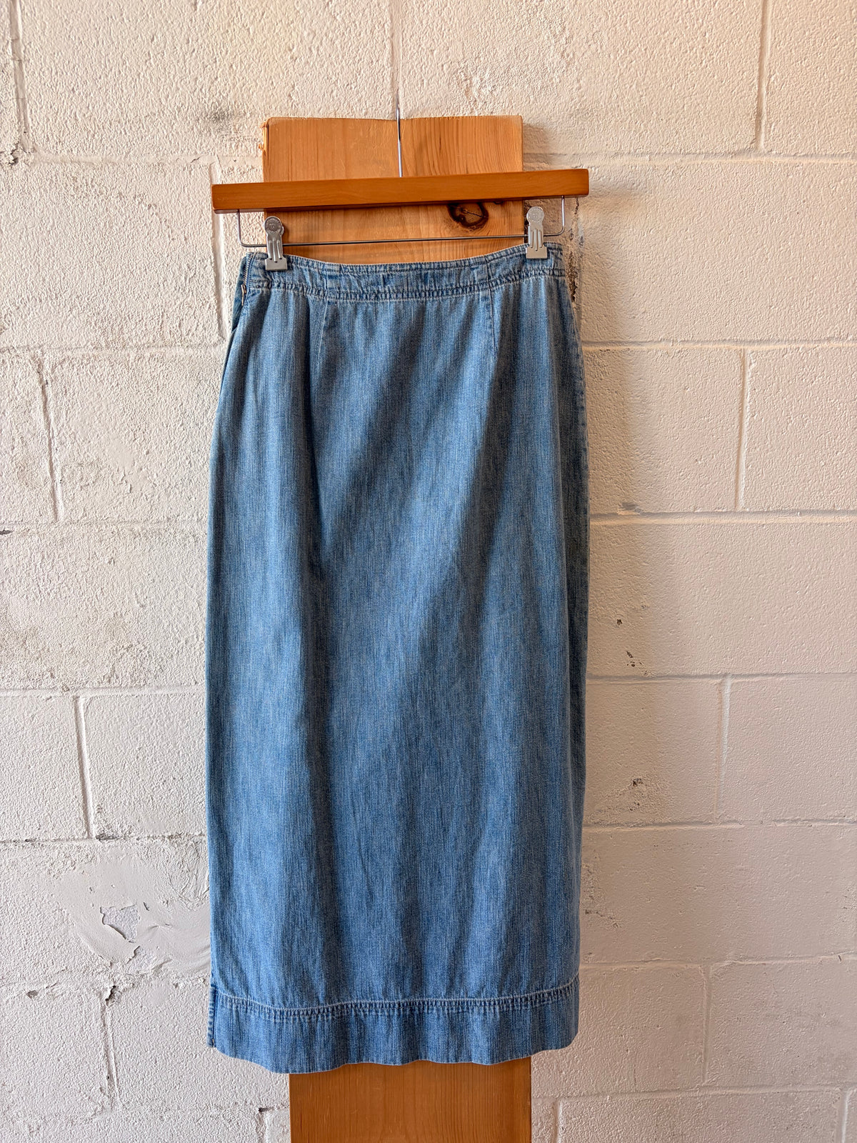 Vtg Long Light Wash Denim Skirt : 6