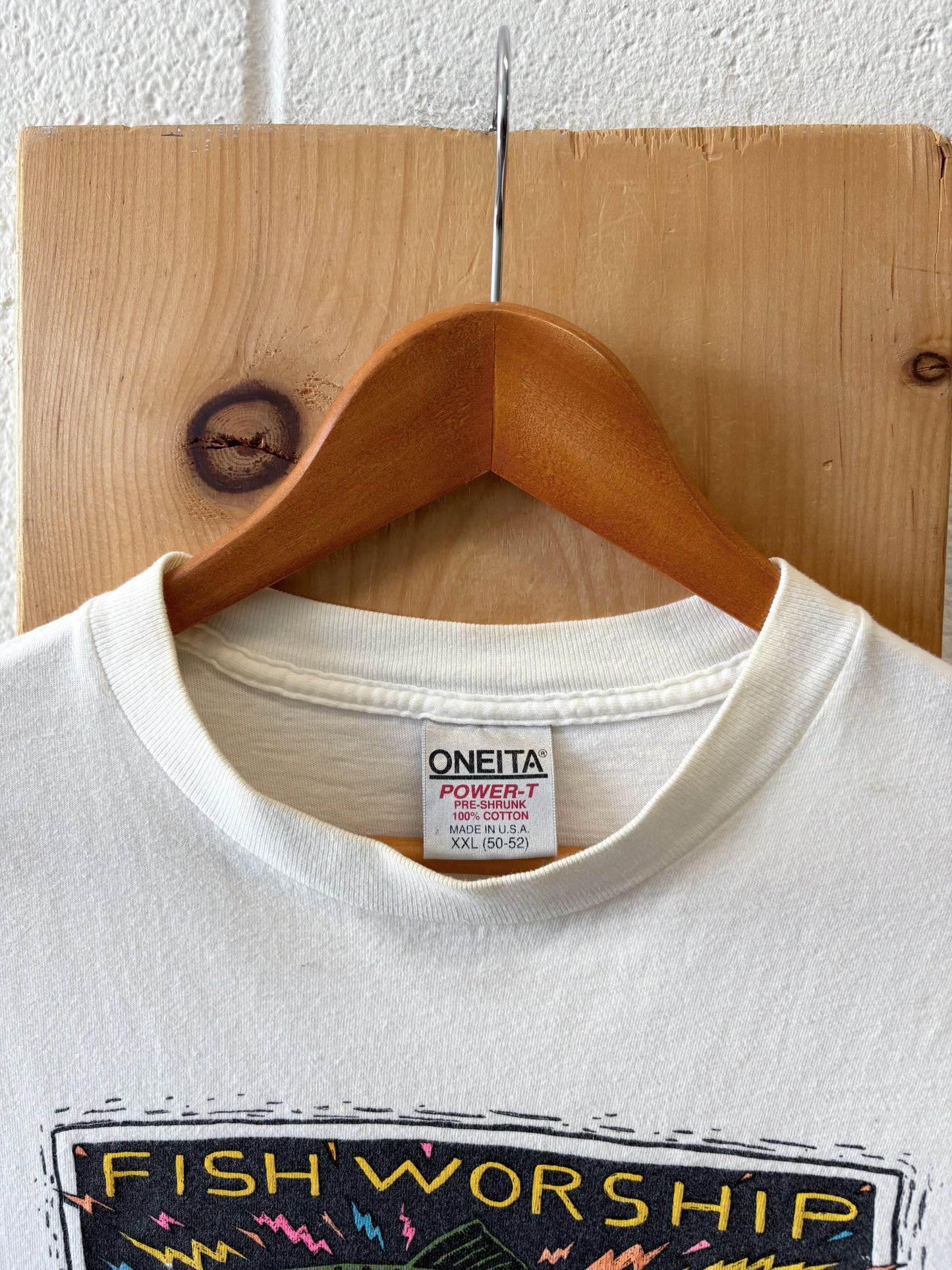 Vtg Fish Worship Tee : XXL
