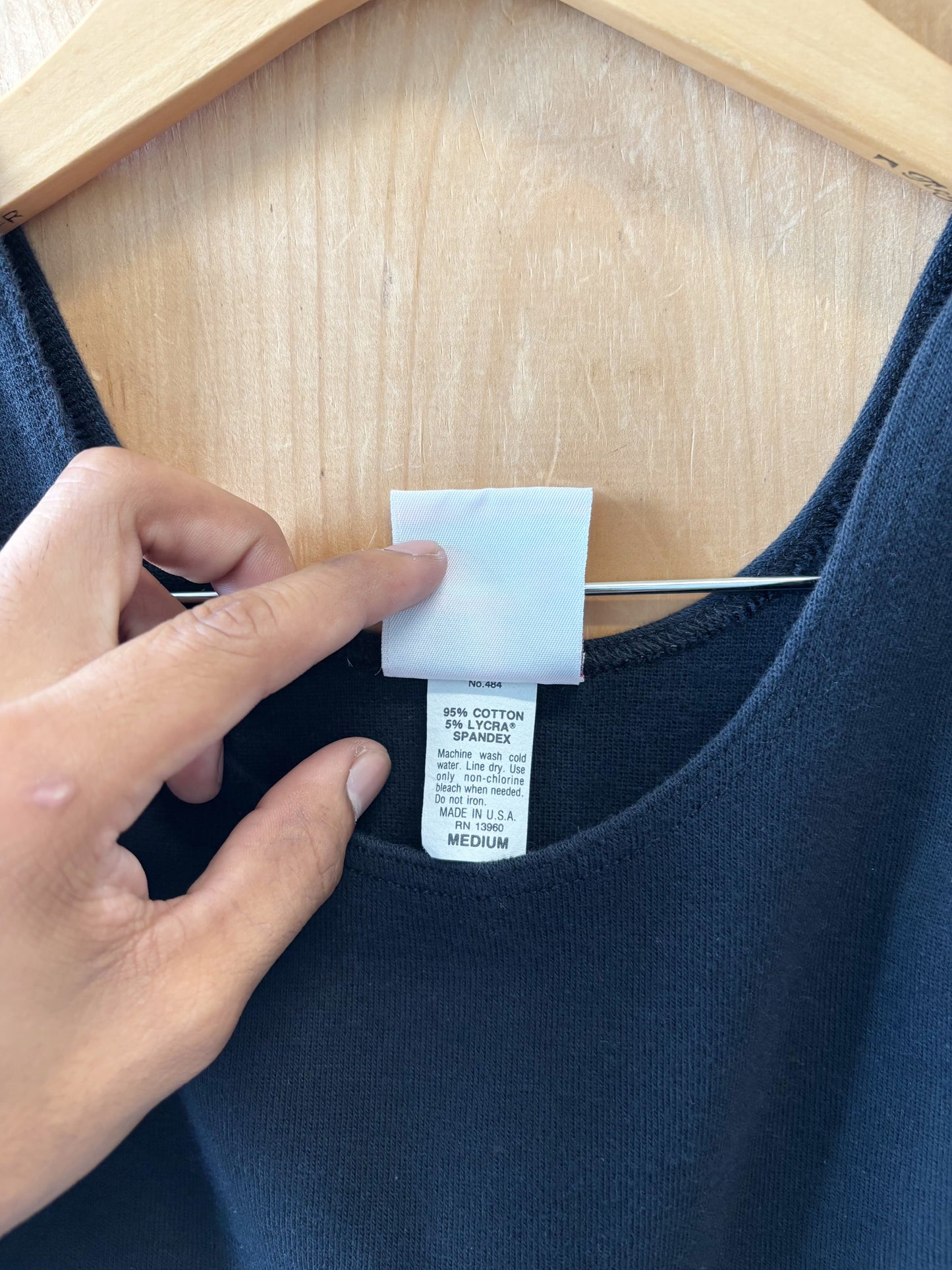 Vtg Cropped Black Tank : M