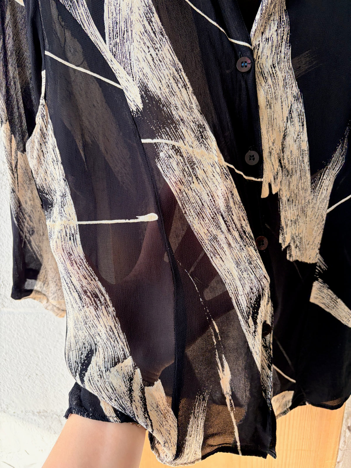 Semi Sheer Abstract Top : M/L