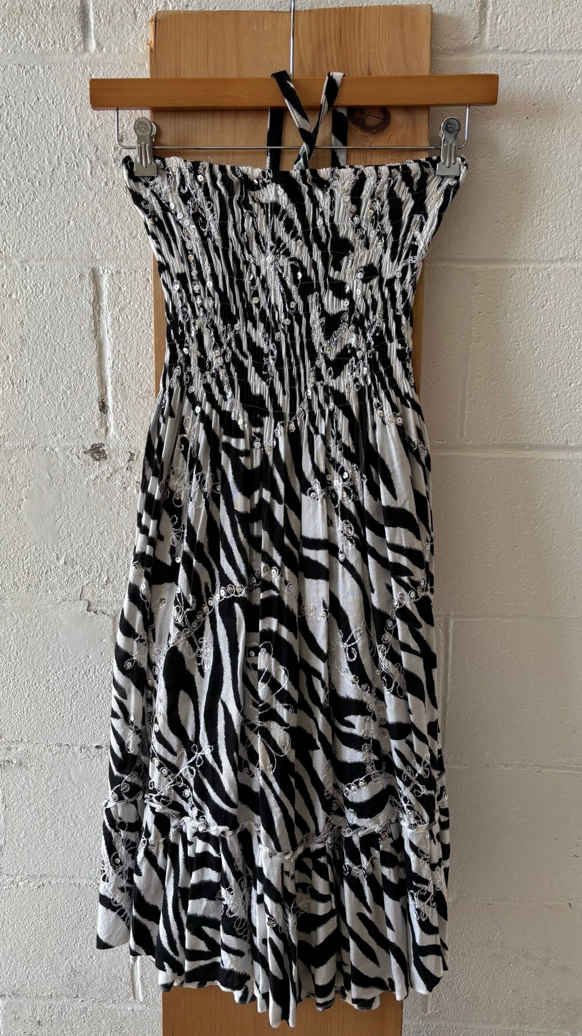 Zebra Print Halter Dress : S