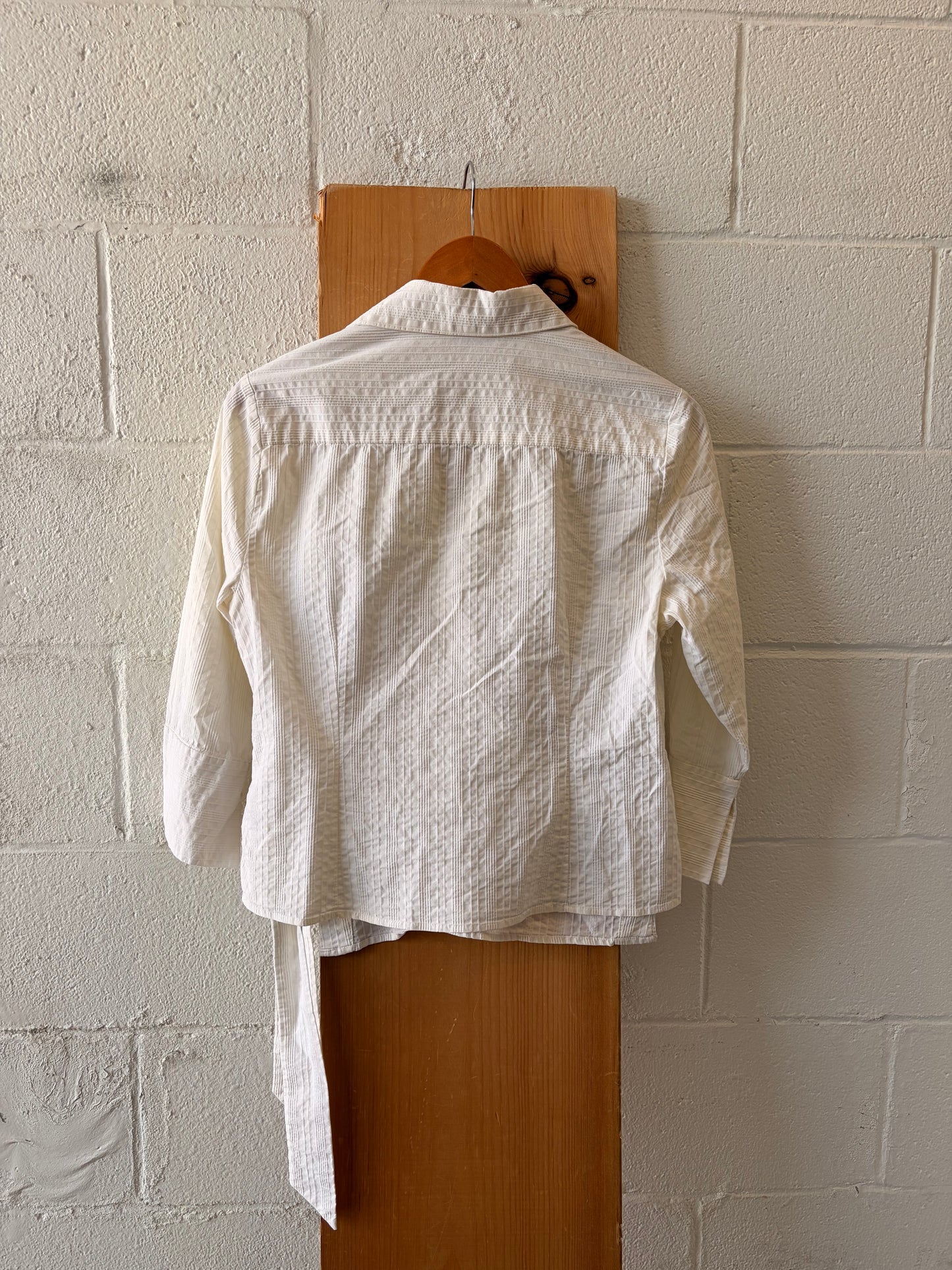 White Wrap Tie Top : L