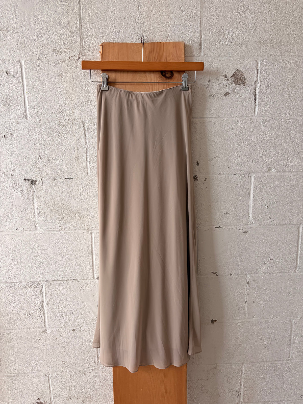 Vtg Beige Maxi Skirt : Petite S