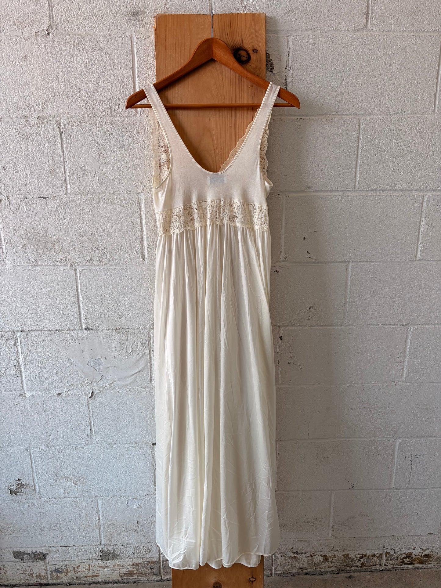 Long Ivory Slip Dress : S