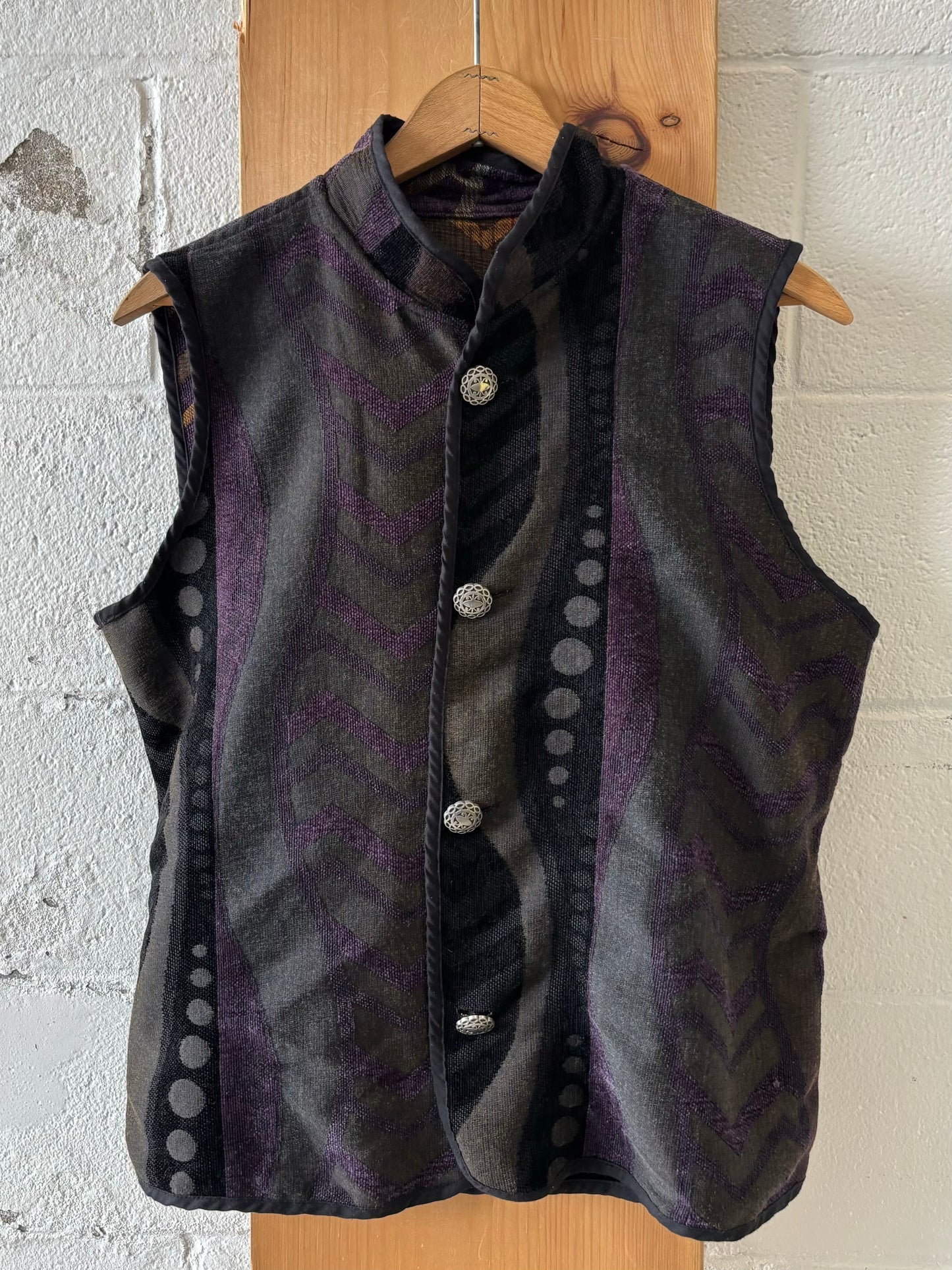 Vtg Reversible Patterned Vest : M