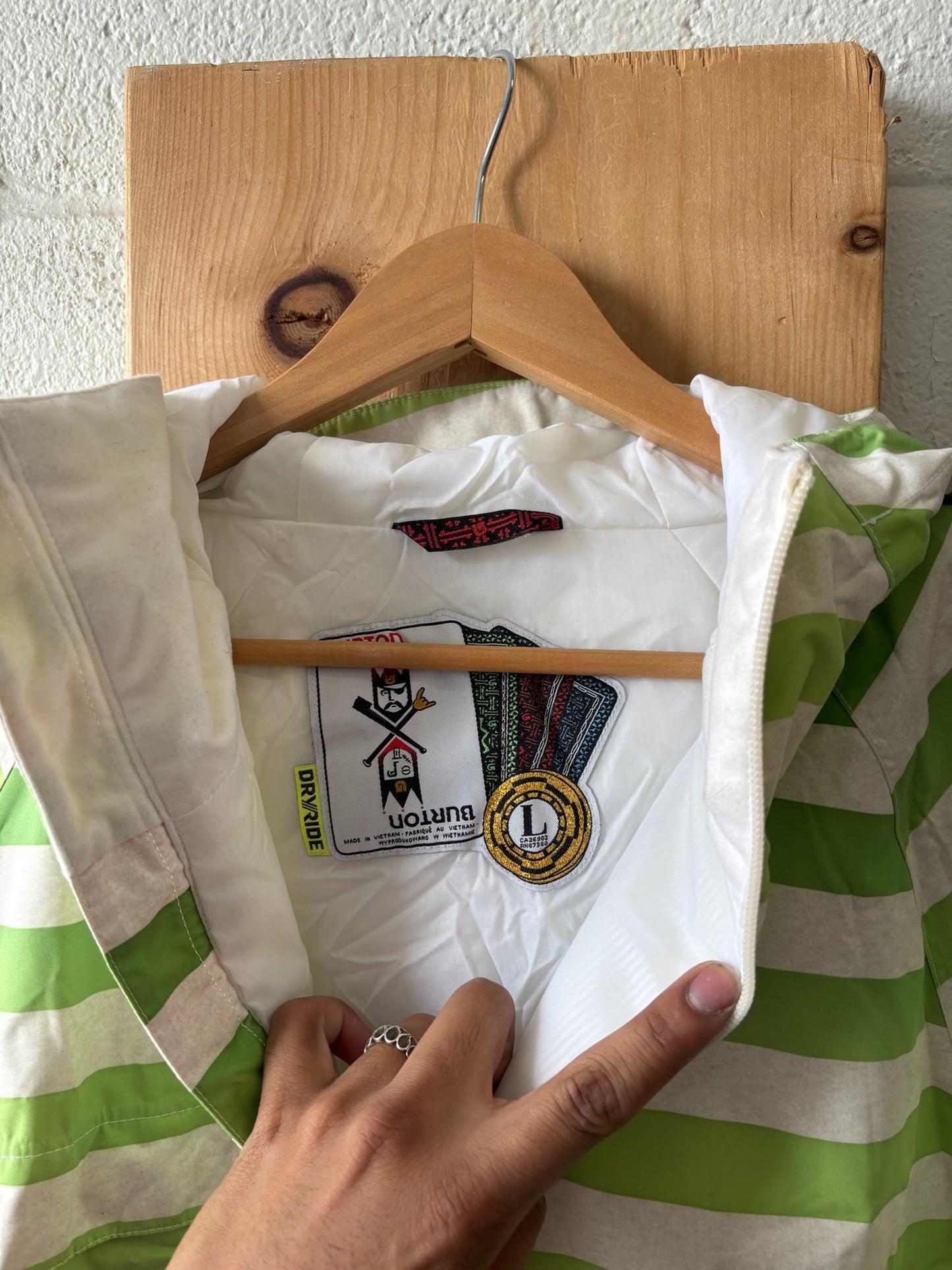 Green Striped Burton Jacket : L