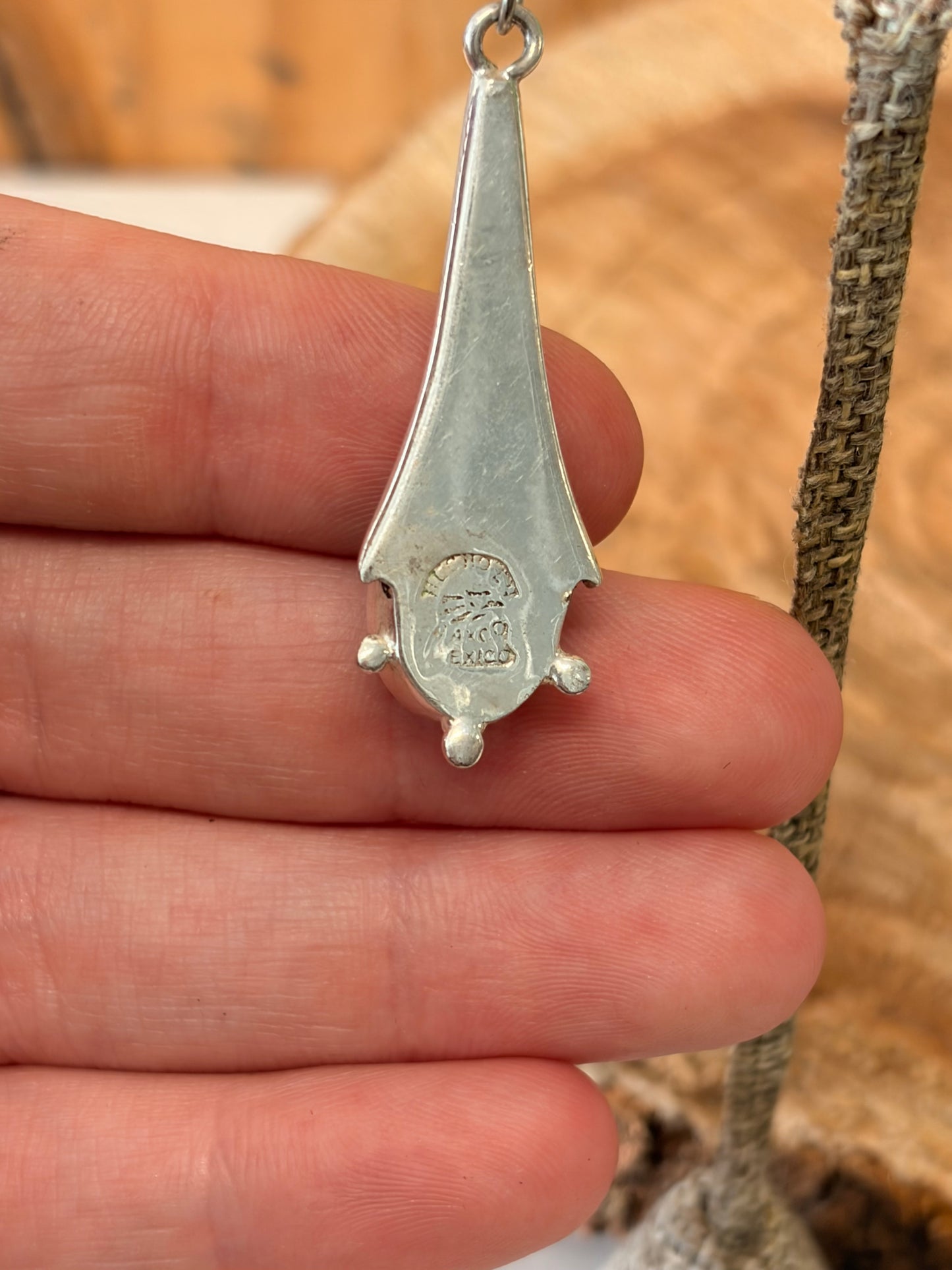Mexico Stamped Silver Dangle Earrings