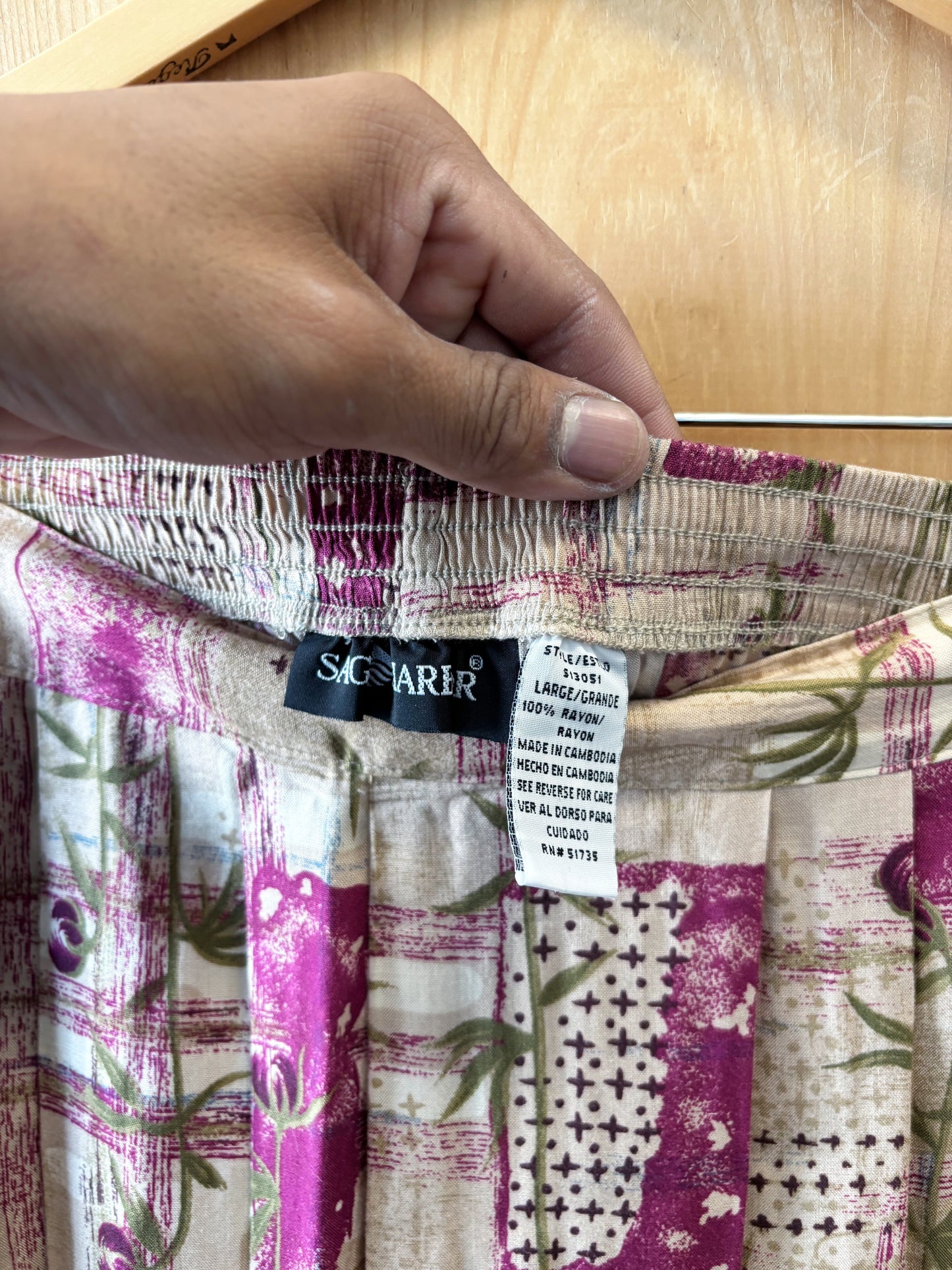 Purple Patterned Skirt : L