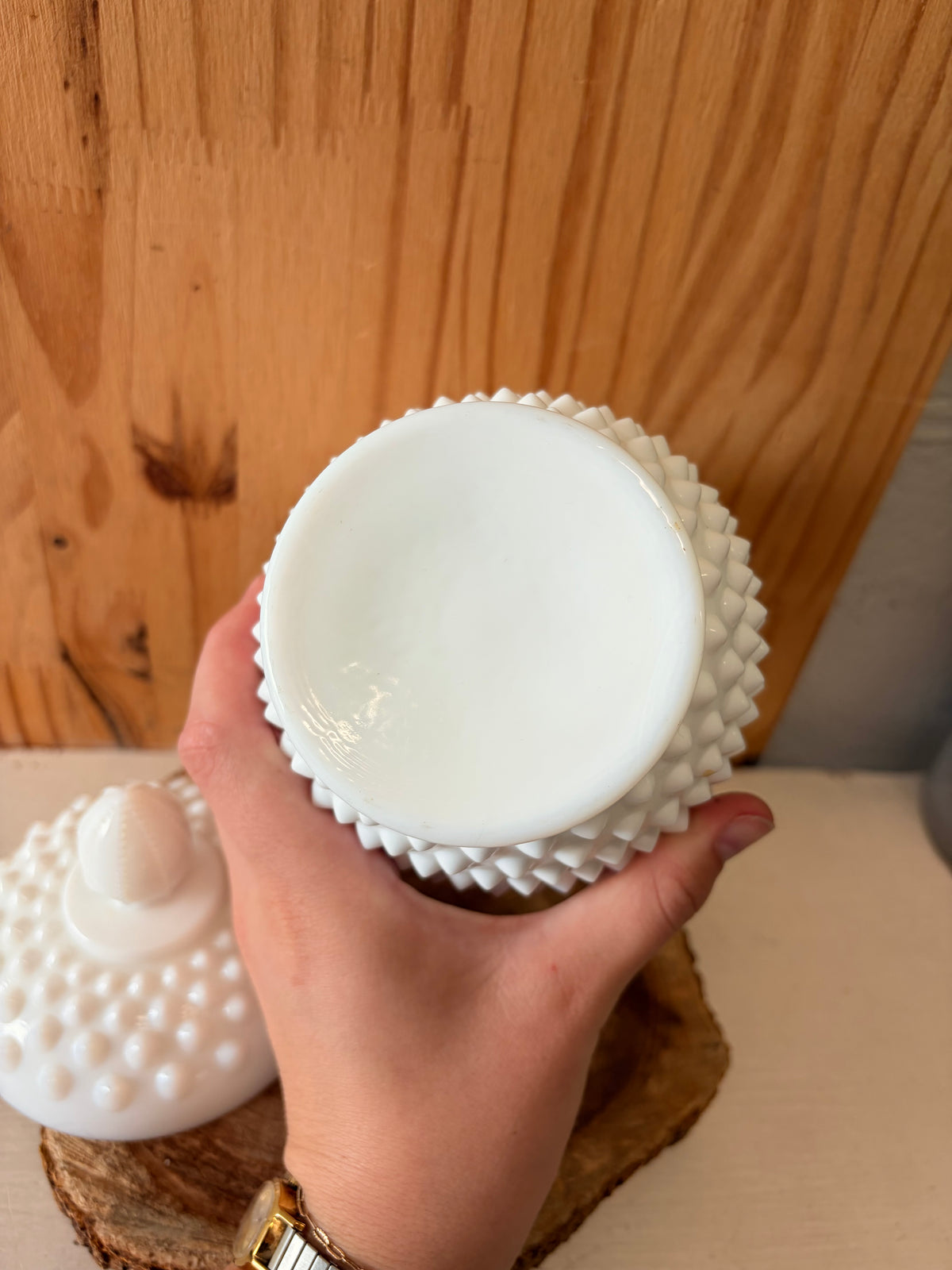 Vtg Fenton Milk Glass Canister (Local Pick Up Only)