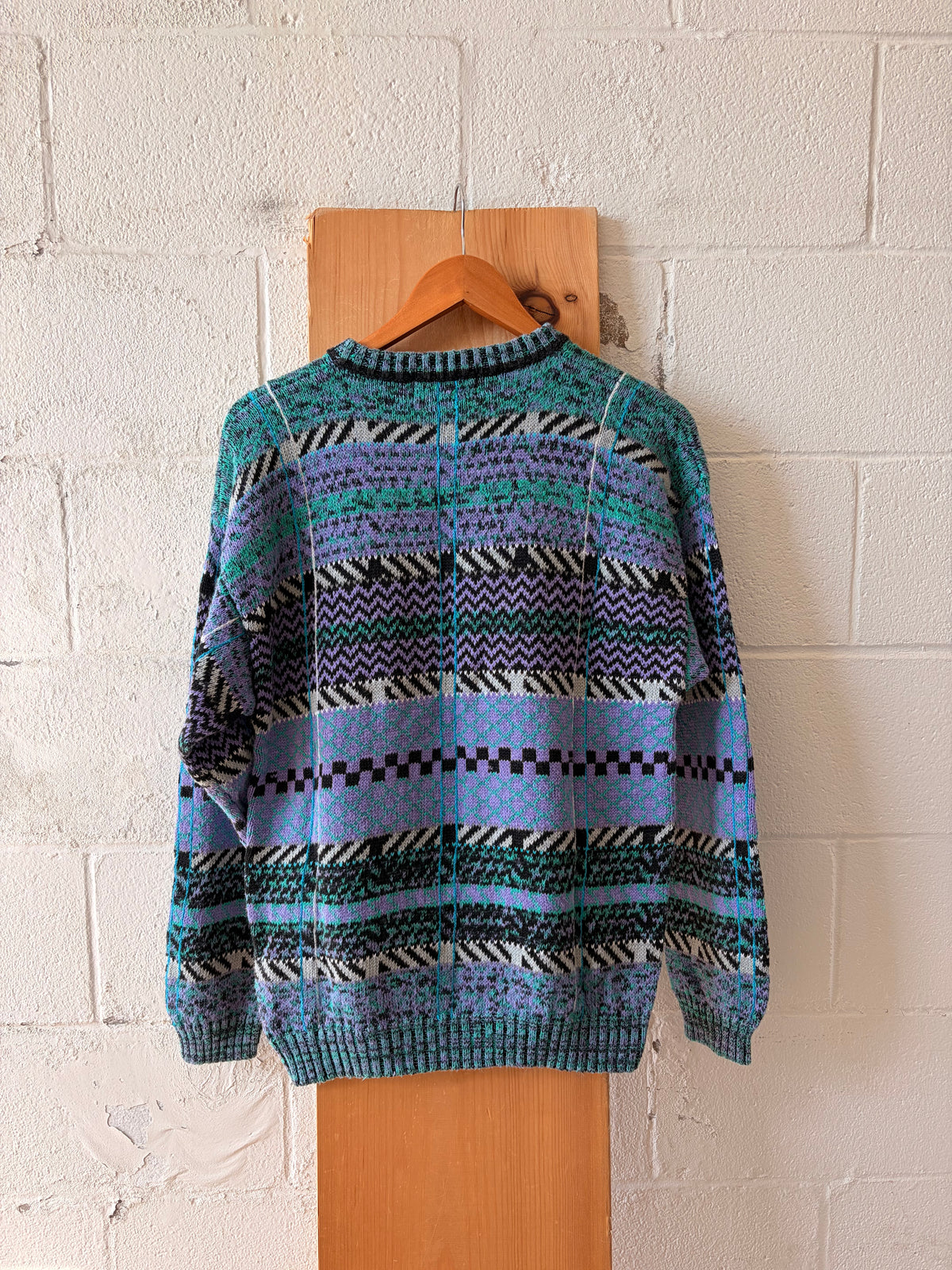 90’s Geometric Concrete Mix Sweater : M