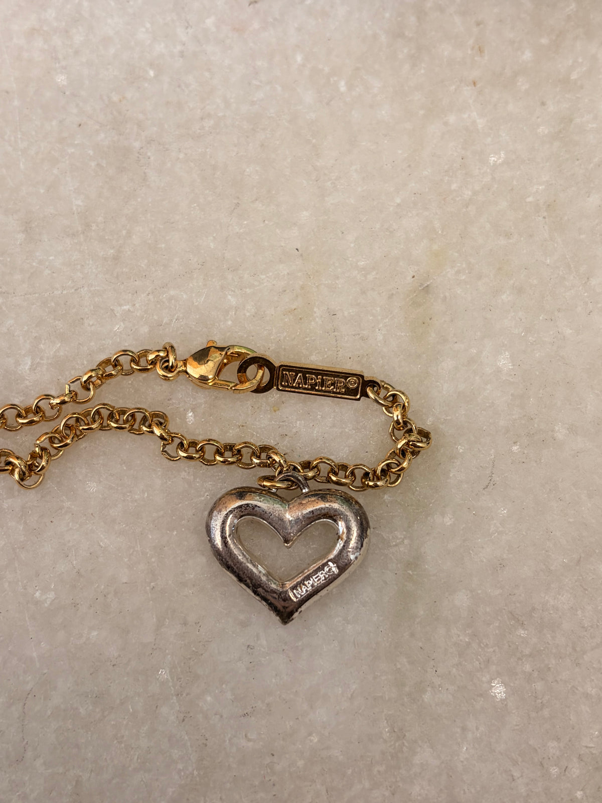 Napier Two Tone Heart Bracelet