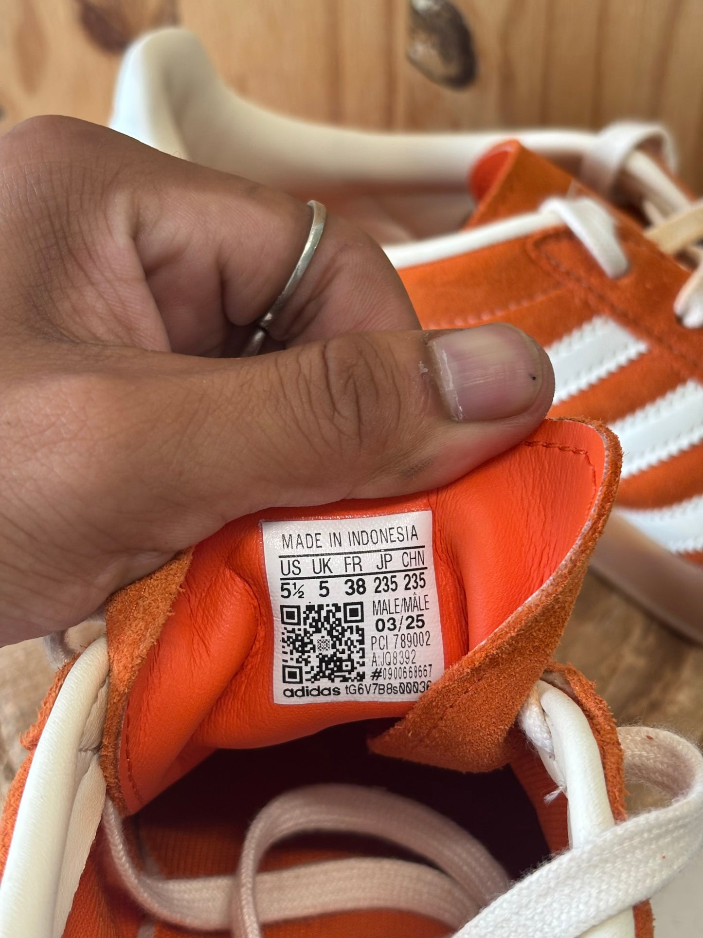 Orange Adidas Gazelles : 5.5 Men’s