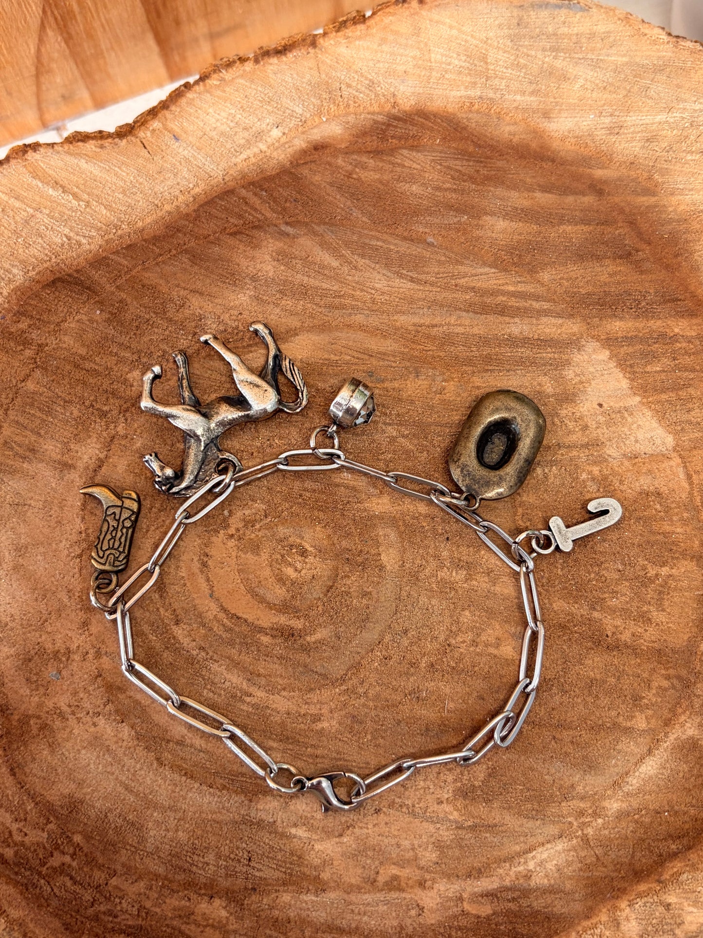 Silver Tone Western Charm Bracelet