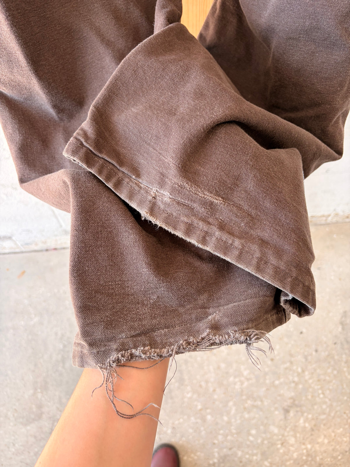 Dark Brown Carhartt Double Knee Work Pants : 48x30