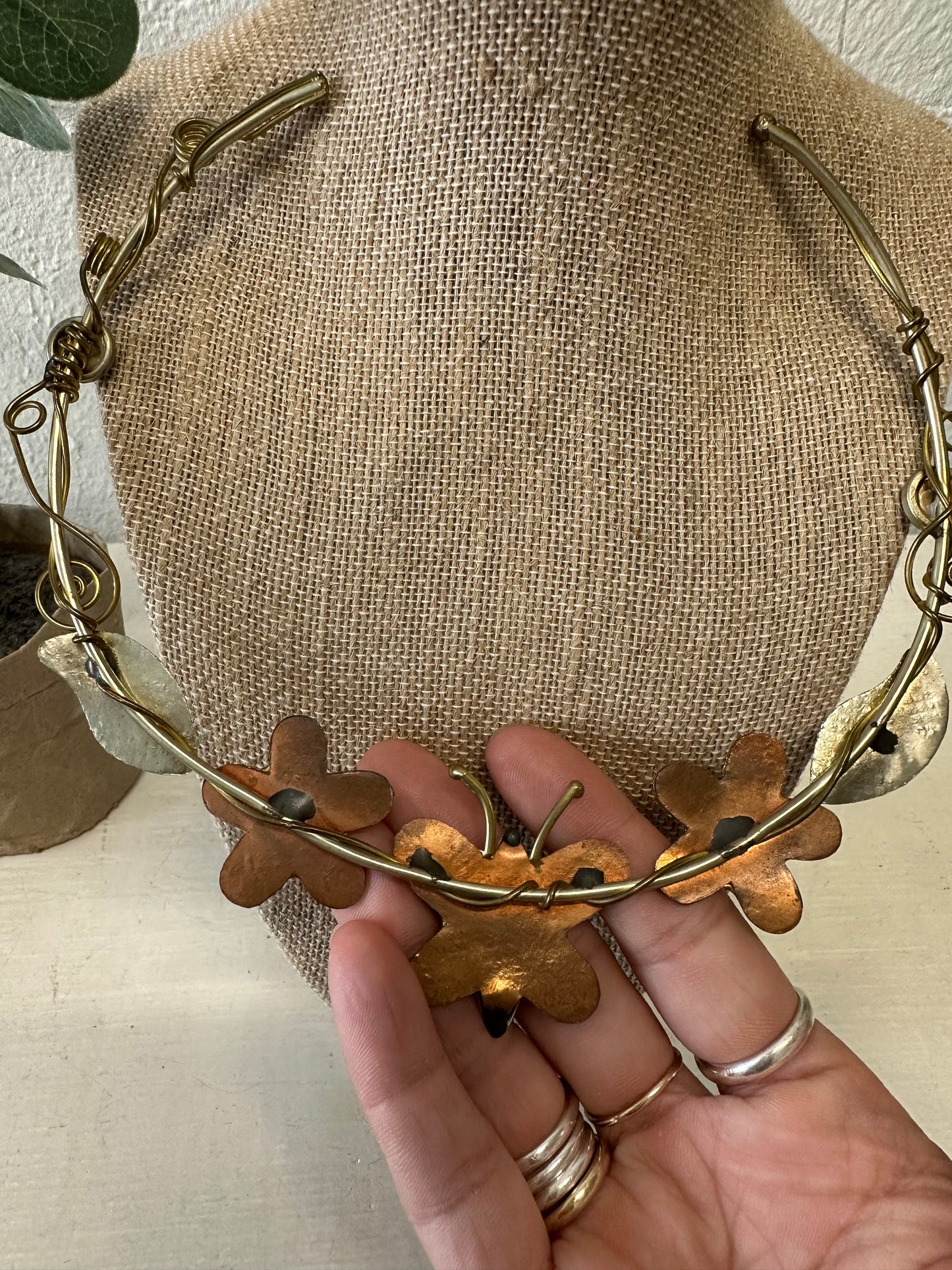 Funky Metal Butterfly Collar Necklace