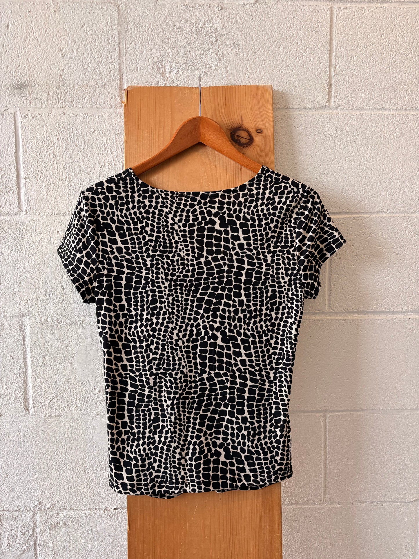 Black & White Ruched Top : M