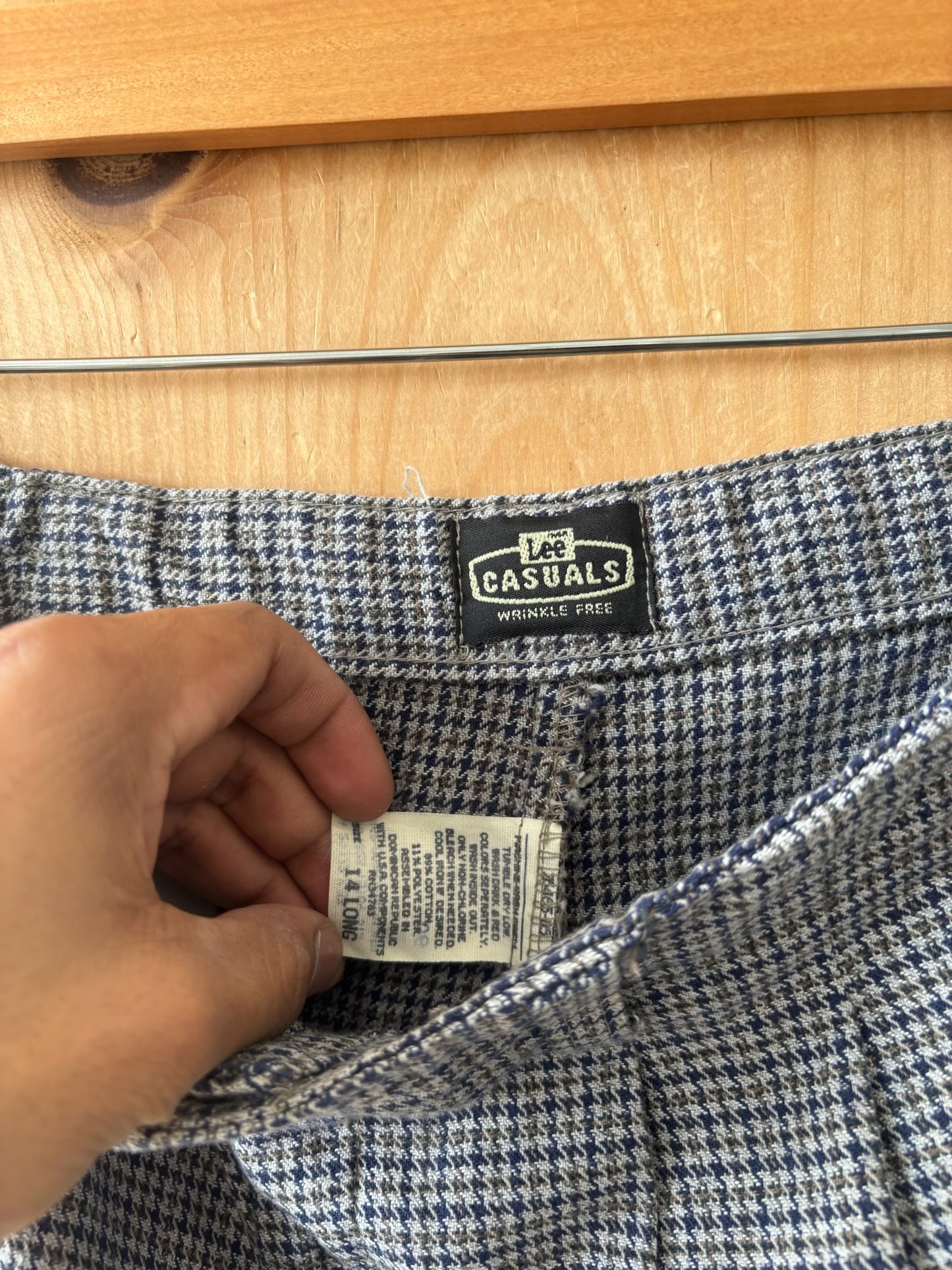 Vtg Lee Houndstooth Trousers : 32” W