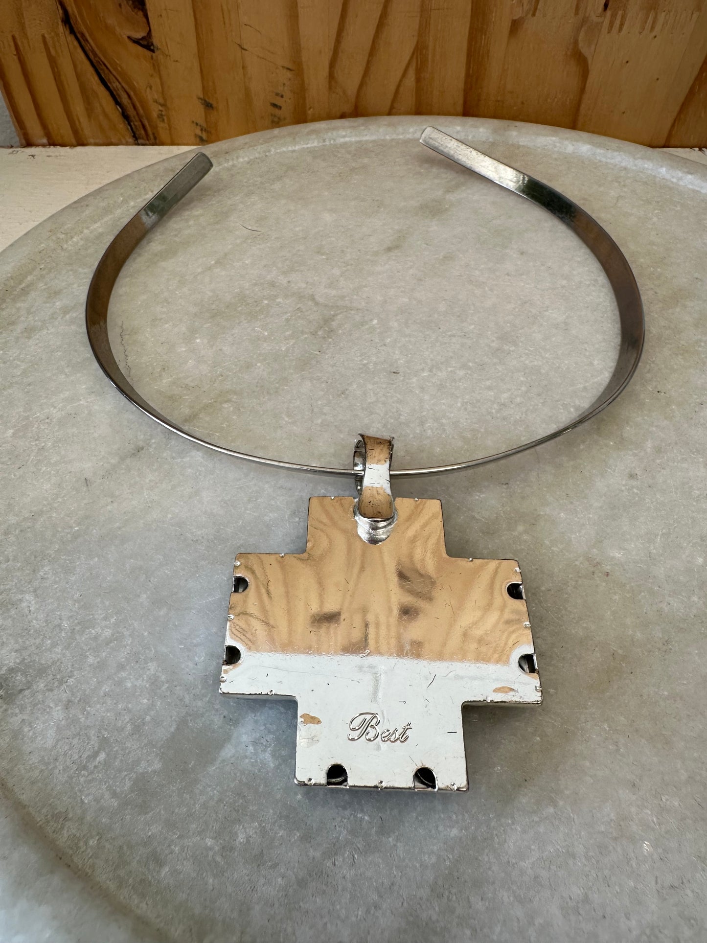 Black Beaded Pendant Necklace