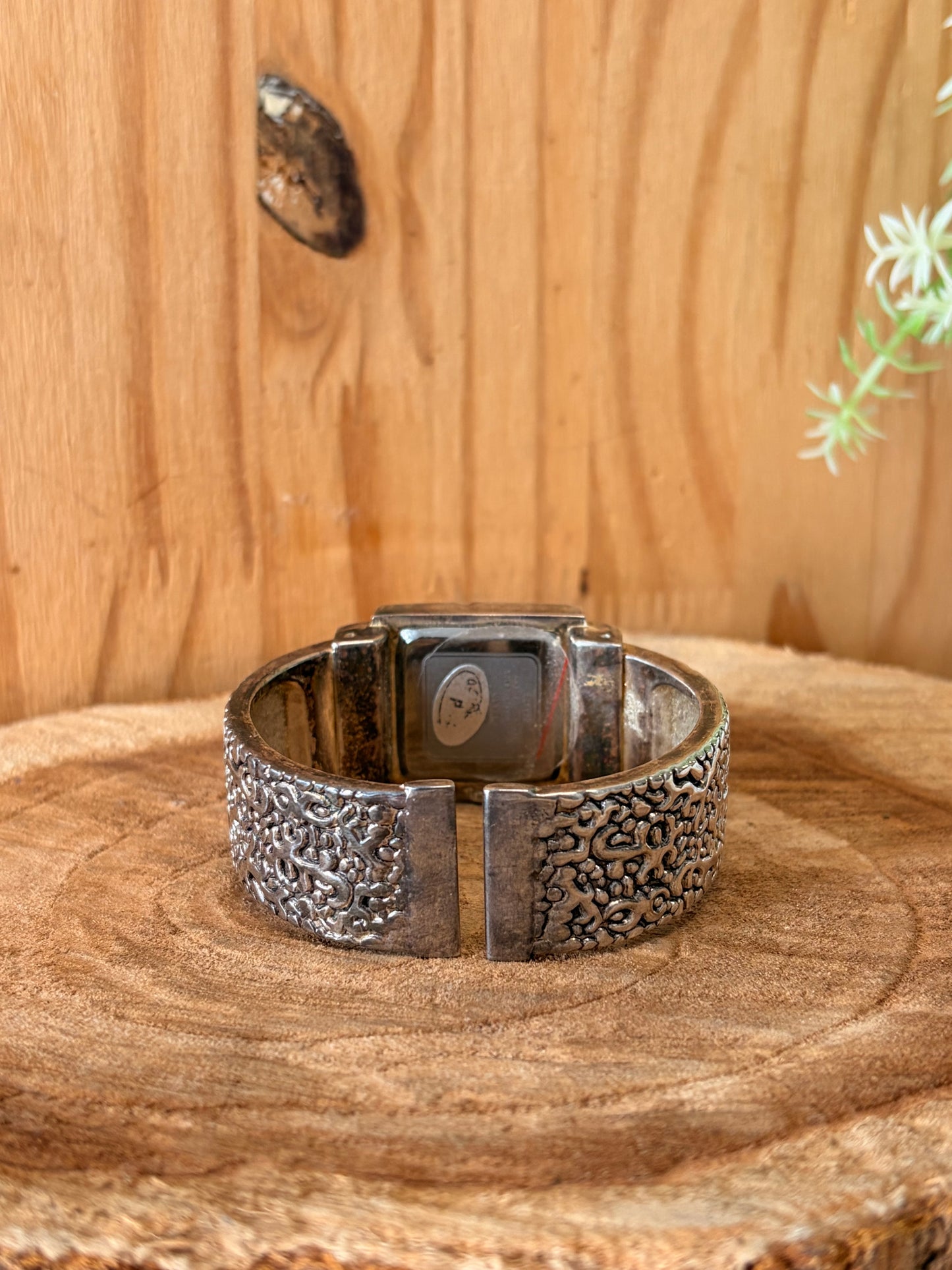 Geneva Silver Tone Cuff Watch (Untested - As Is)
