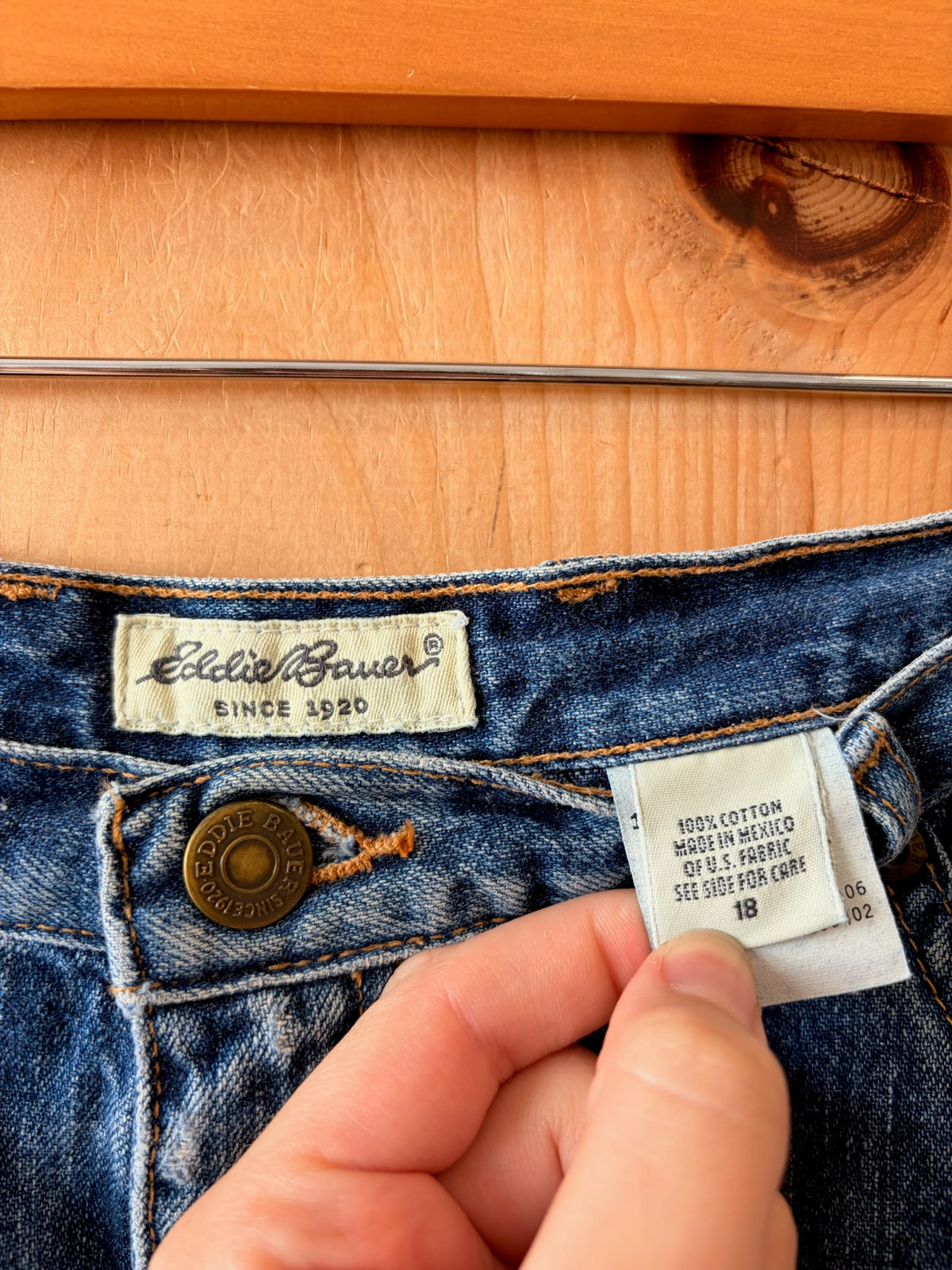 Vtg Eddie Bauer Denim Skirt : 36” W